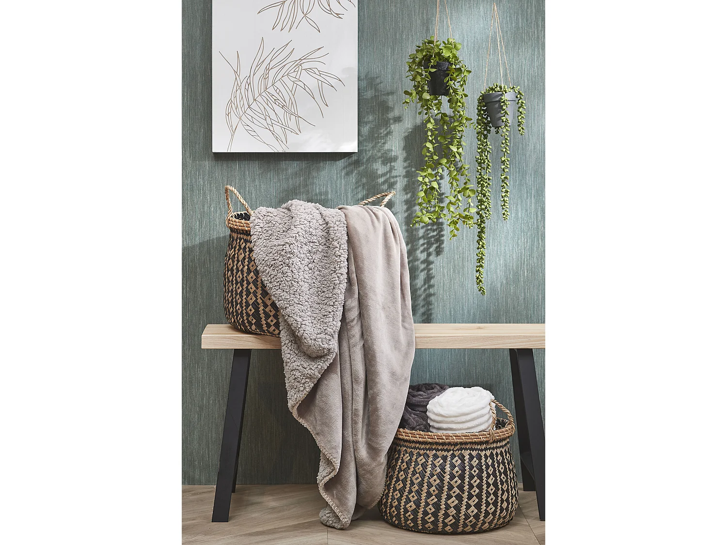 Plaid van polyester - 200 x 150 - Beige - MARDY