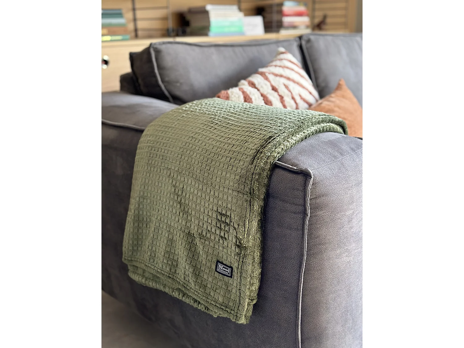 Plaid en polyester - 180 x 130 - Vert foncé - JOANNE