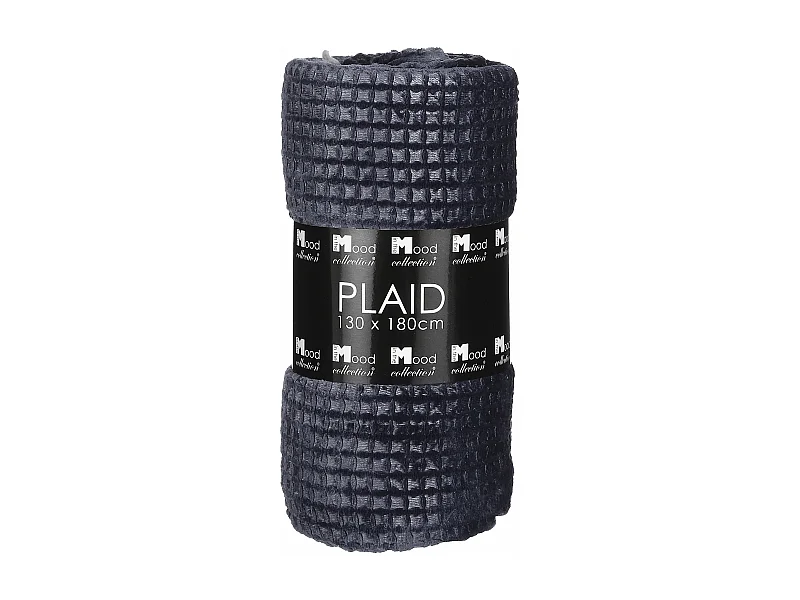 Plaid van polyester - 180 x 130 - Donkerblauw - JOANNE