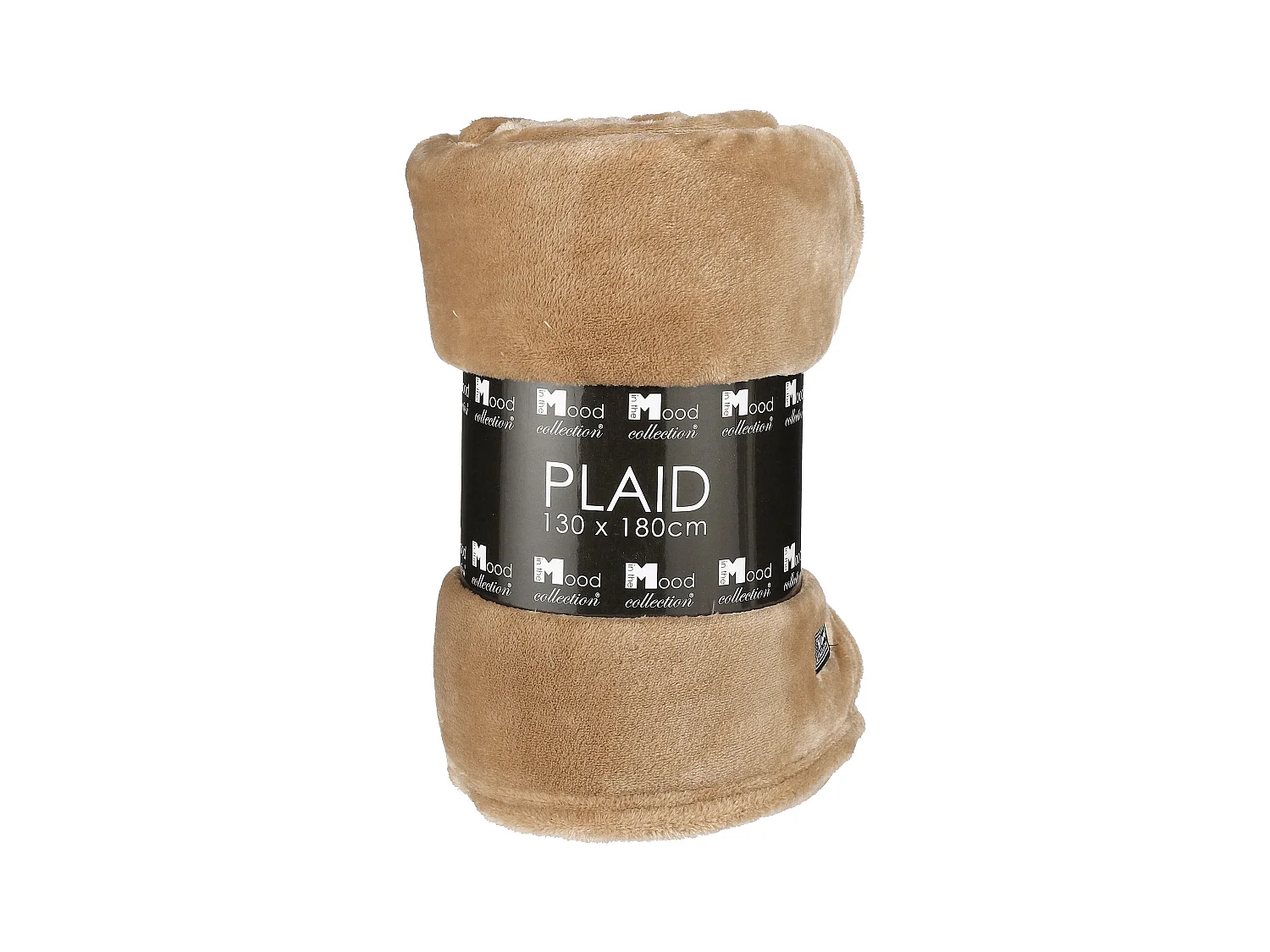 Plaid  en polyester - 180 x 130 - Marron clair - FAMKE