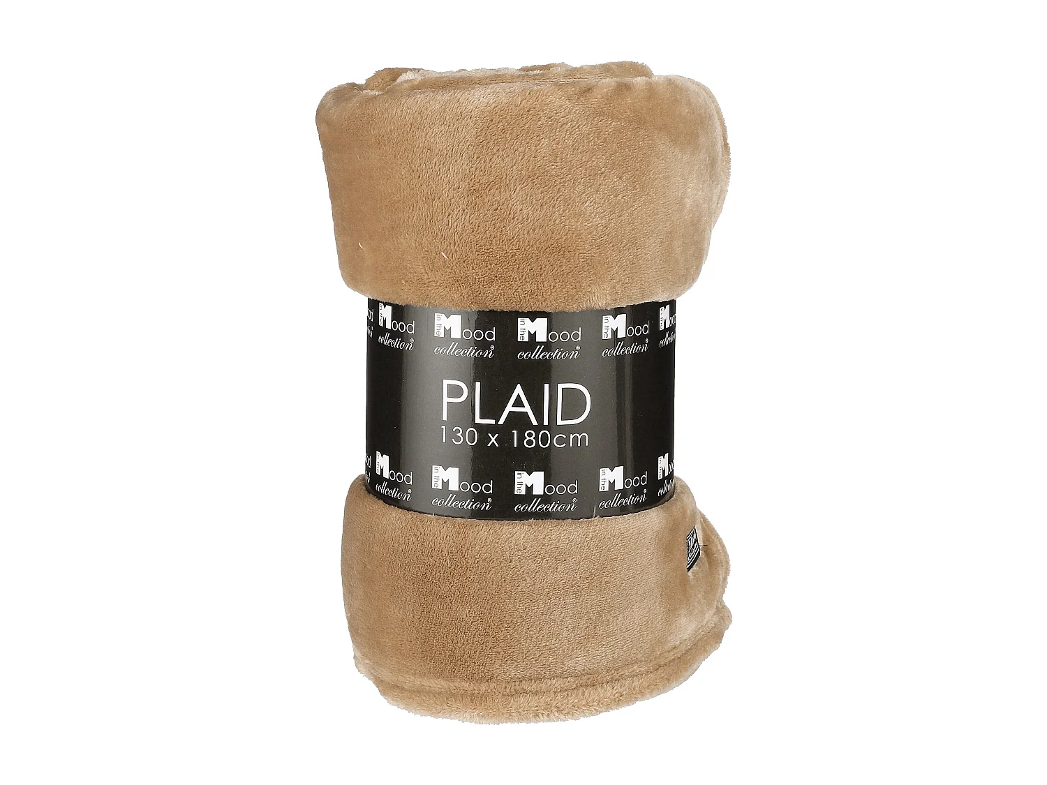 Plaid  en polyester - 180 x 130 - Marron clair - FAMKE