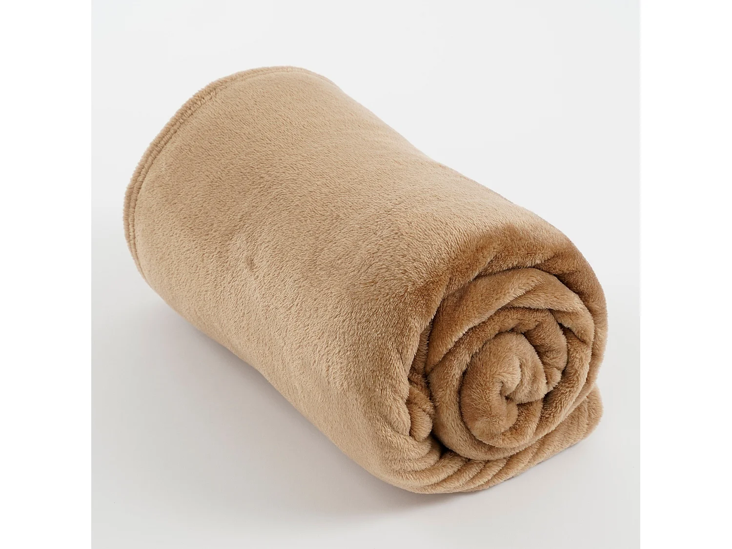 Plaid  en polyester - 180 x 130 - Marron clair - FAMKE