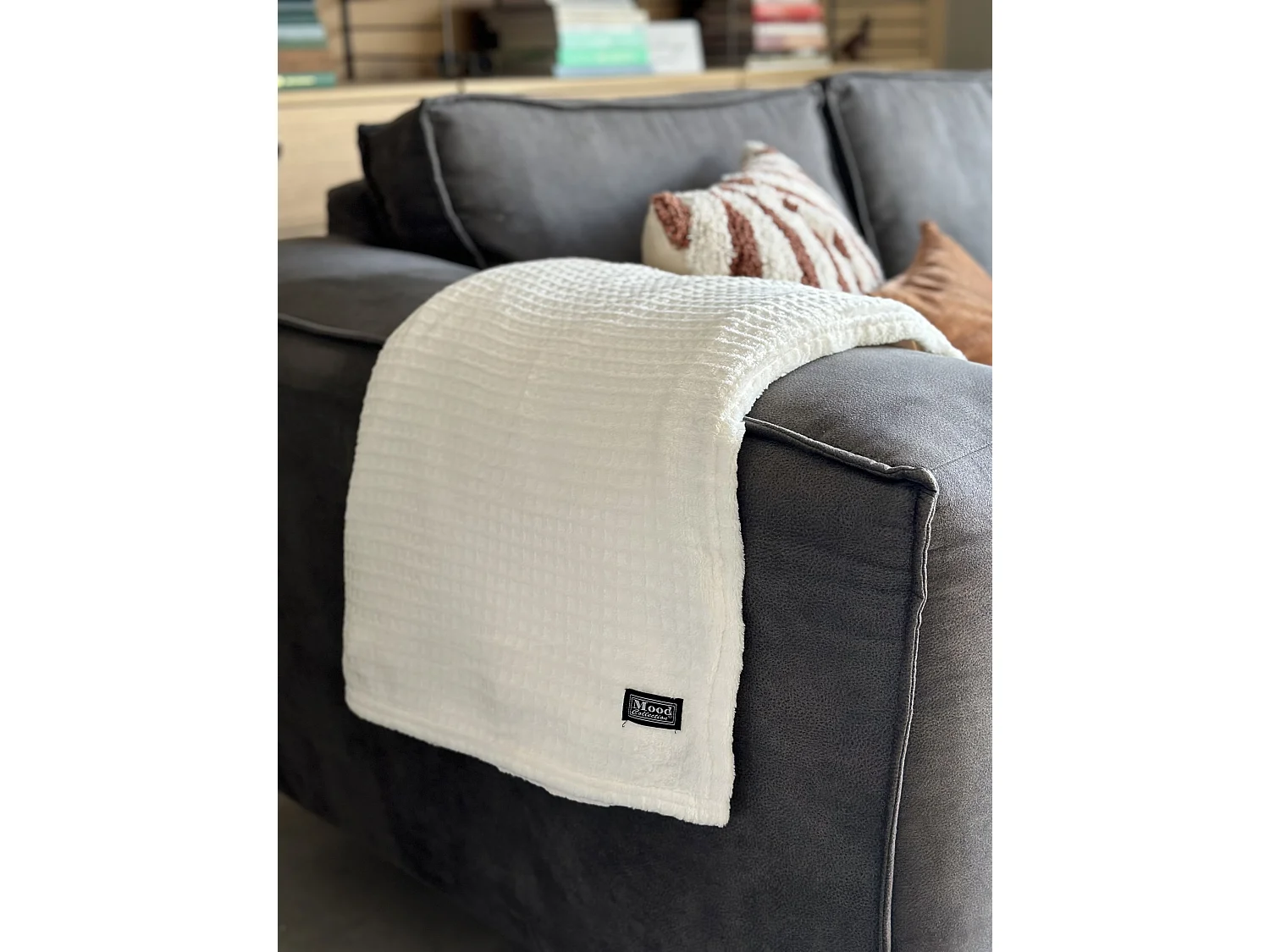 Plaid en polyester - 180 x 130 - Blanc cassé - JOANNE