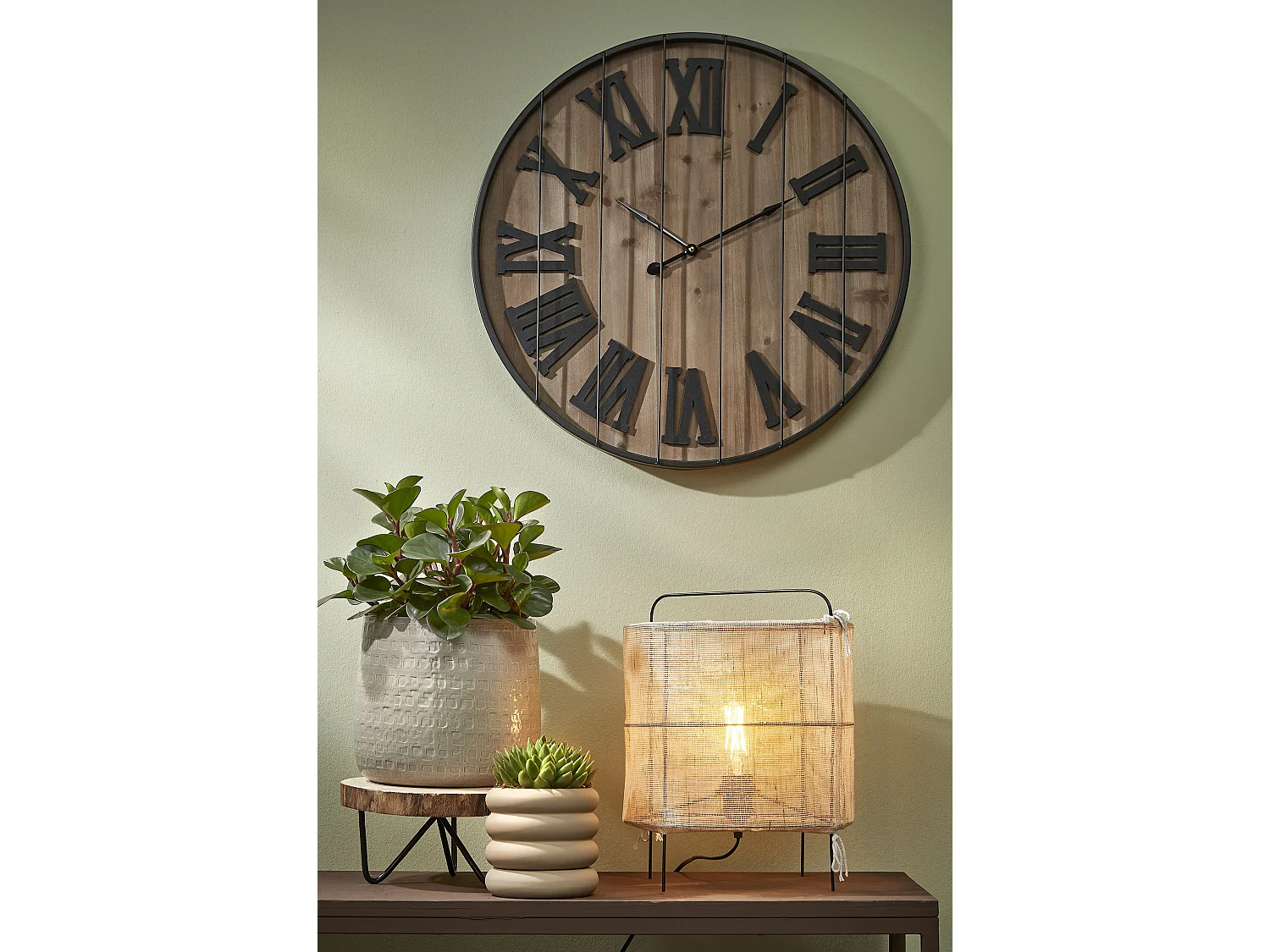 Tischlampe aus Leinen und Eisen - 37 x Ø29.5 - Beige - PAROS