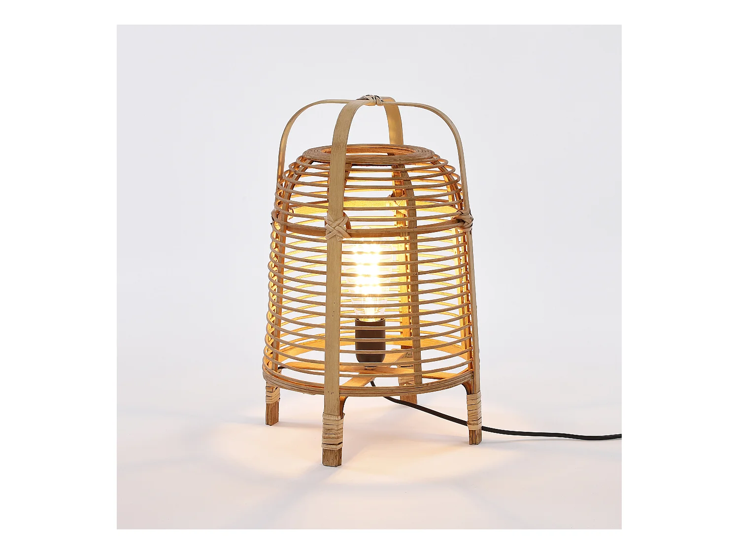 Tafellamp van bamboe - ⌀27 x 41 - Lichtbruin - PAGE