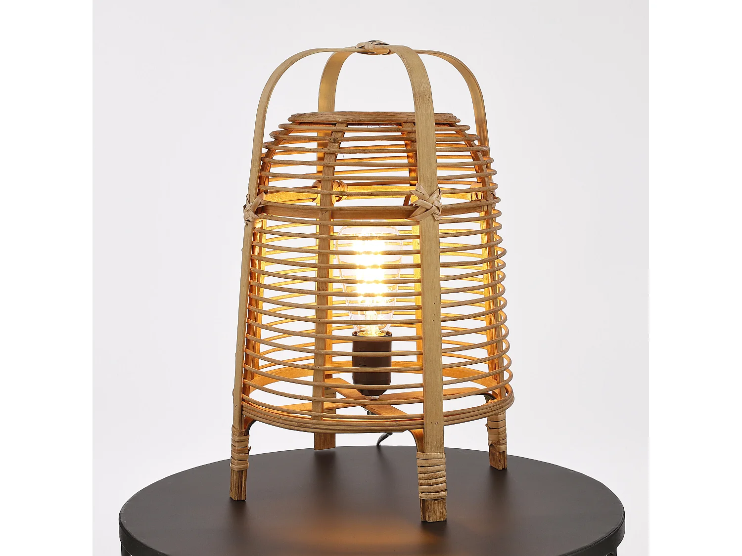 Tafellamp van bamboe - ⌀27 x 41 - Lichtbruin - PAGE