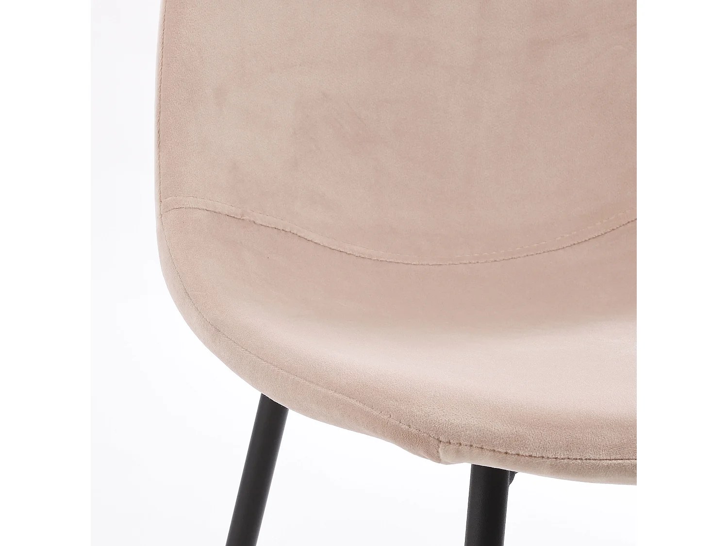 Eetkamerstoel van gerecycled polyester en metaal - 53 x 44 x 80 - Off white - CORBY