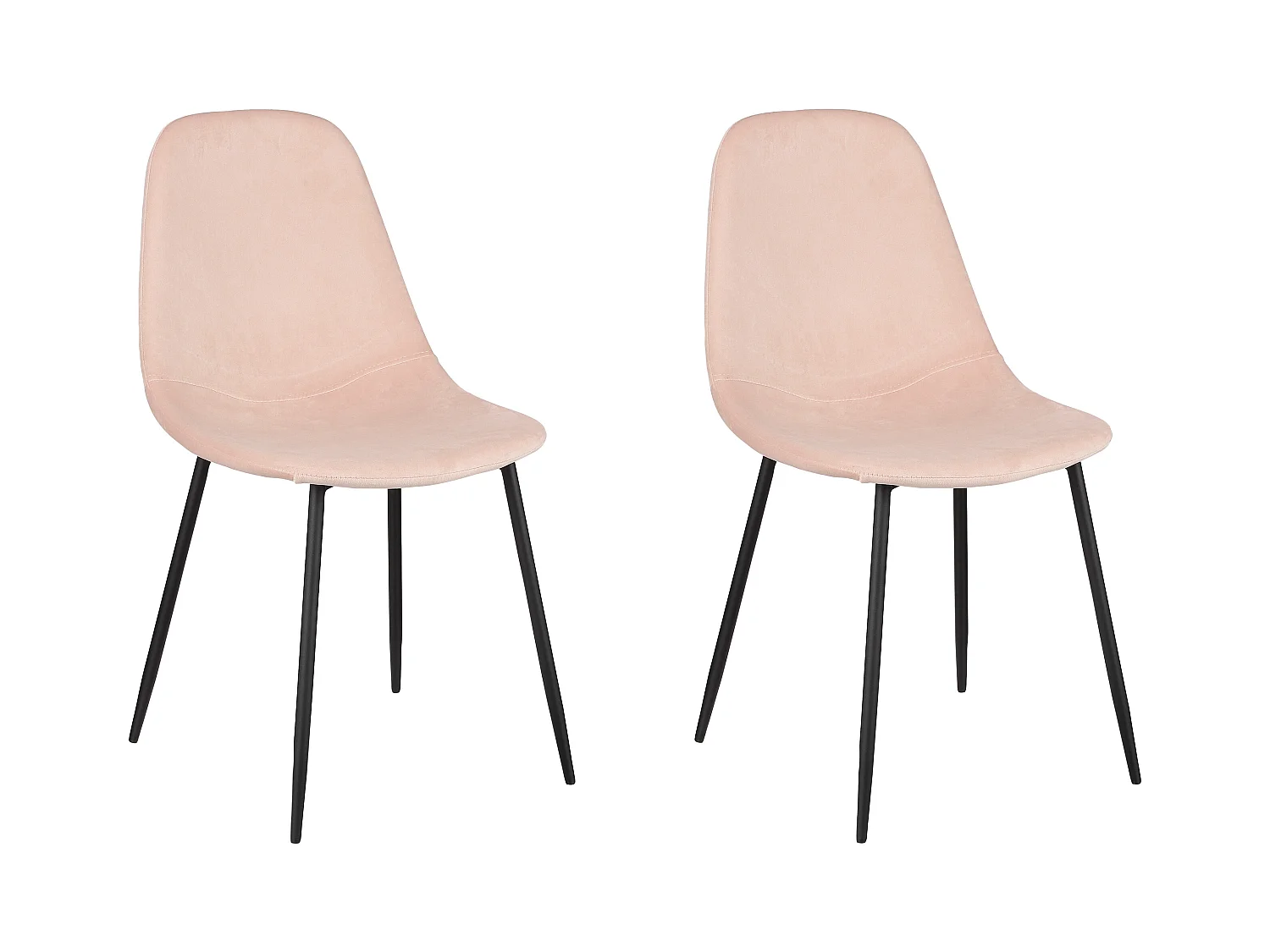 Eetkamerstoel van gerecycled polyester en metaal - 53 x 44 x 80 - Off white - CORBY