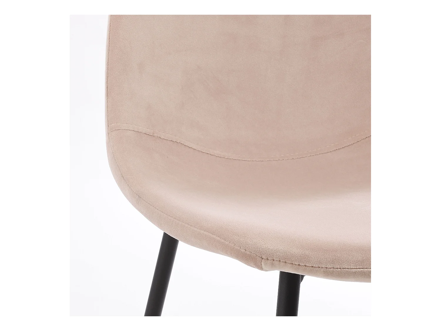 Eetkamerstoel van gerecycled polyester en metaal - 53 x 44 x 80 - Off white - CORBY