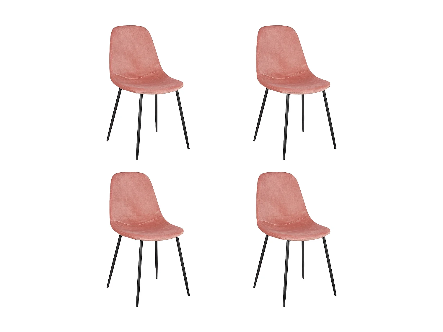 Chaise en polyester recyclé et métal - 53 x 44 x 80 - Rose foncé - CORBY