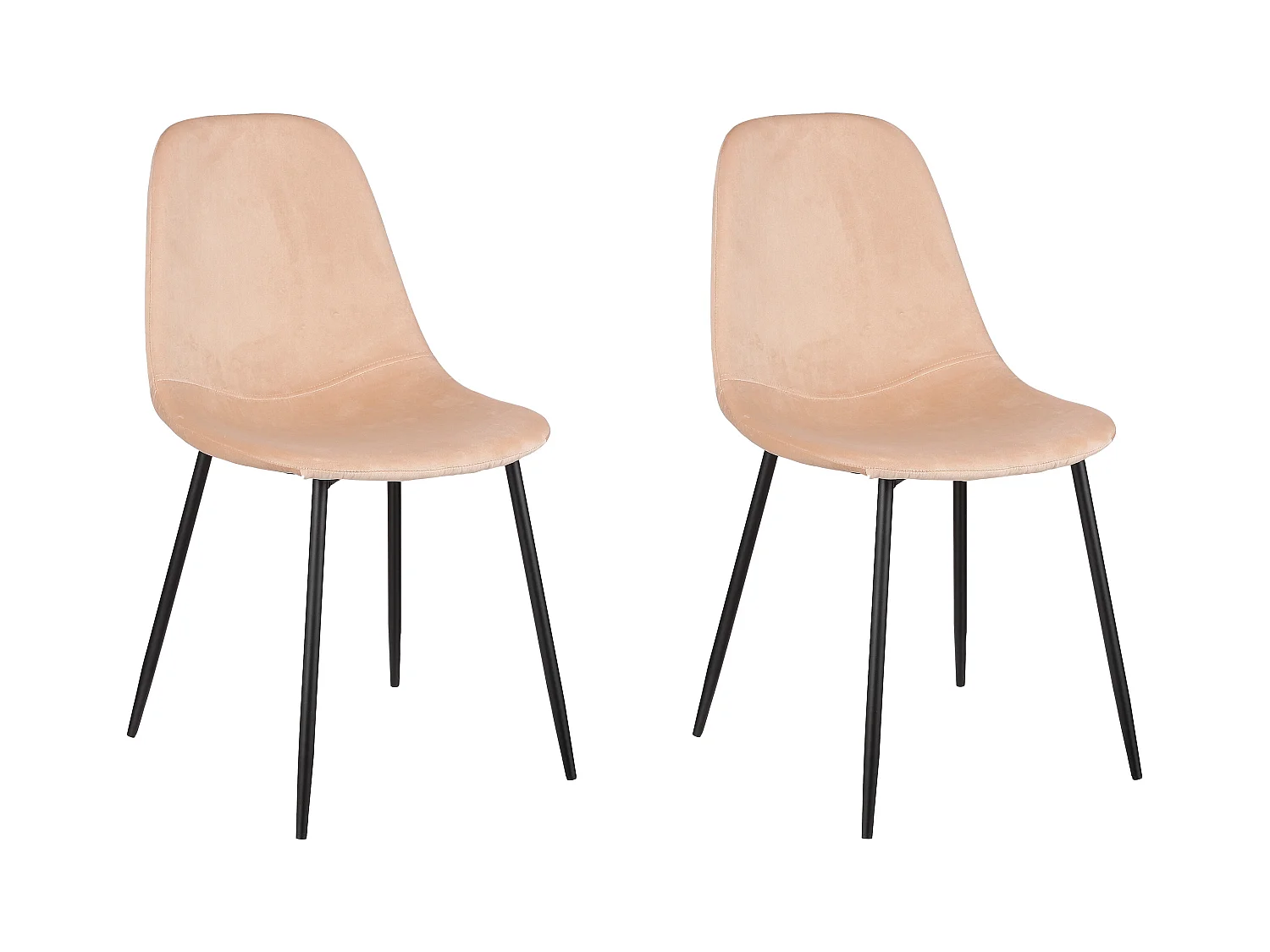 Eetkamerstoel van gerecycled polyester en metaal - 53 x 44 x 80 - Taupe - CORBY