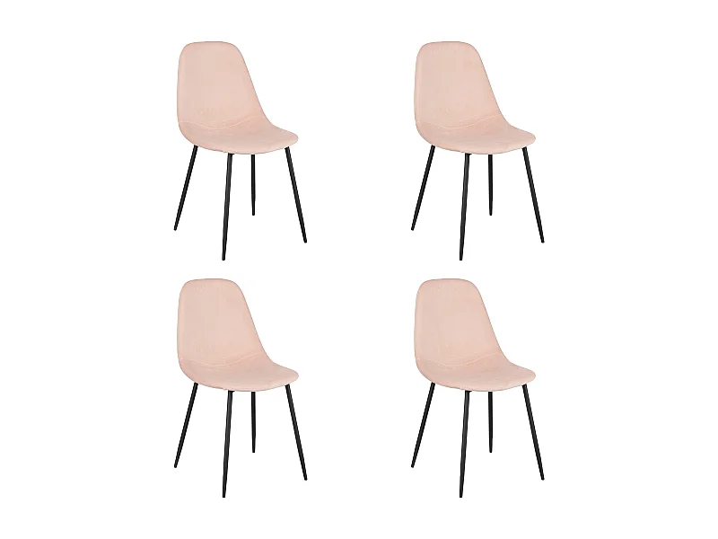 Eetkamerstoel van gerecycled polyester en metaal - 53 x 44 x 80 - Off white - CORBY