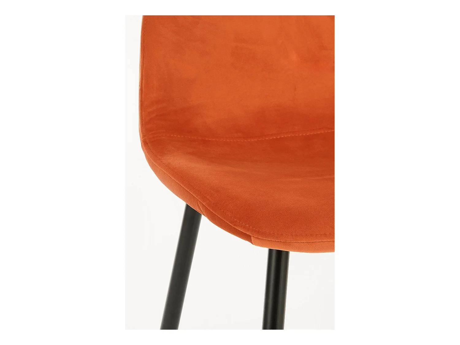 Esszimmerstuhl aus Samt und Metall - 53 x 44 x 85 - Orange - MONTELLI