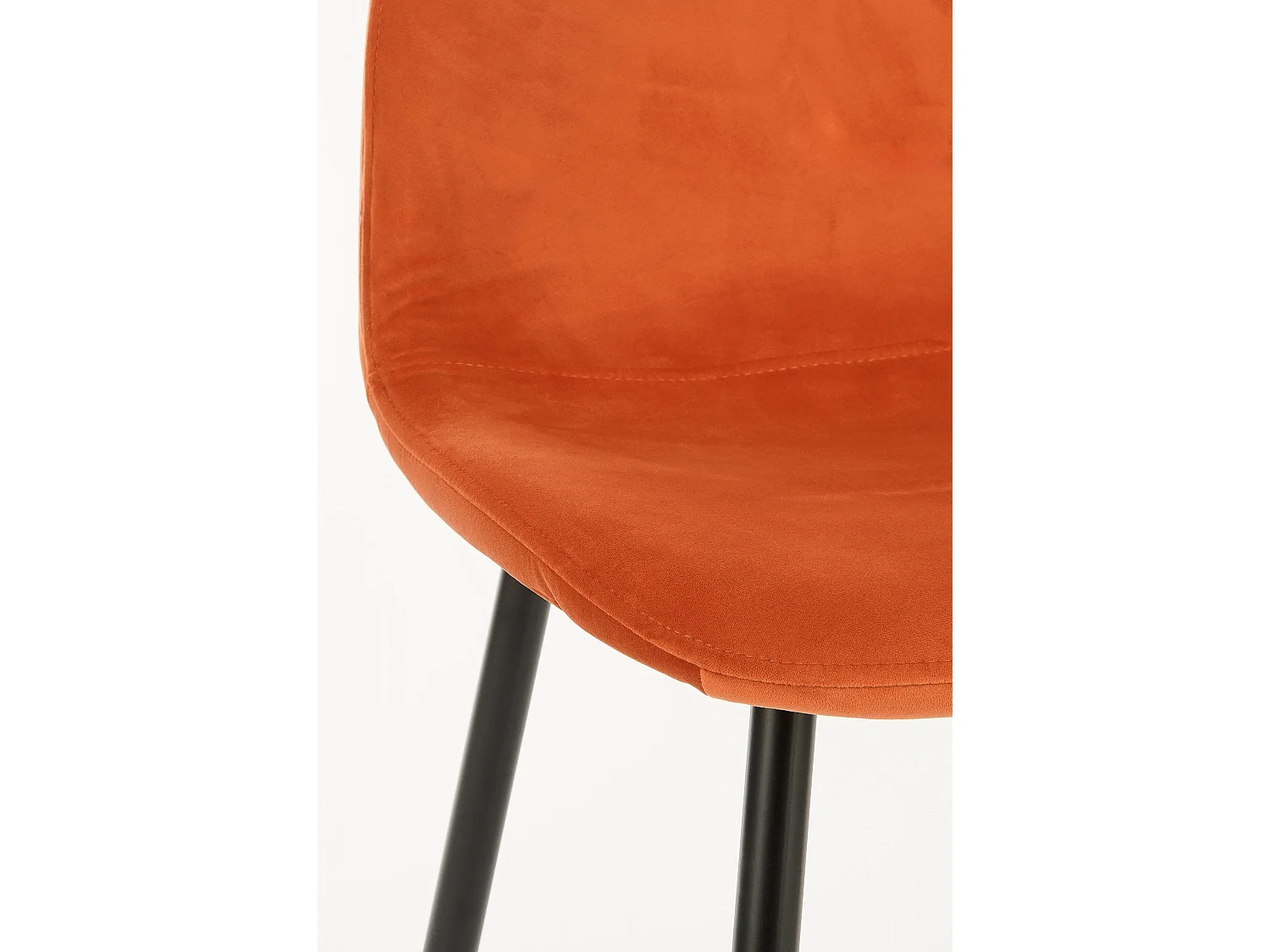 Chaise en velours et métal - 53 x 44 x 85 - Orange - MONTELLI