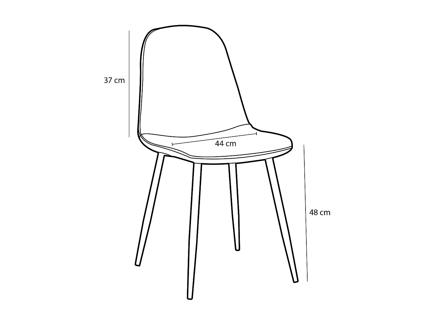 Chaise en velours et métal - 53 x 44 x 85 - Lilas - MONTELLI