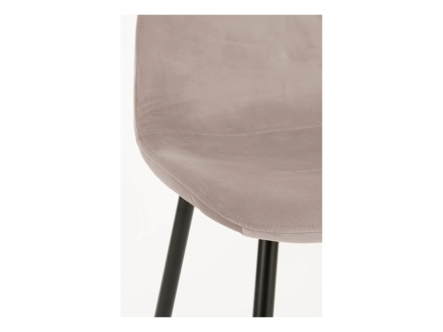 Eetkamerstoel van fluweel en metaal - 53 x 44 x 85 - Lichtpaars - MONTELLI