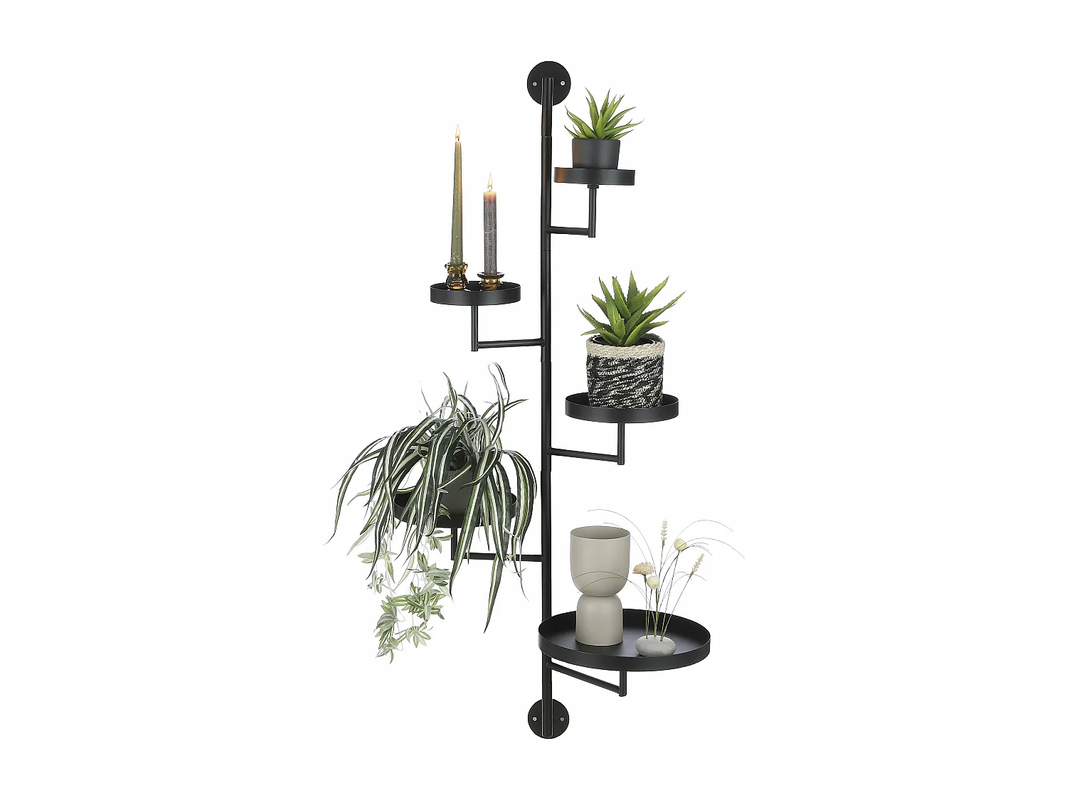 Wandrek van ijzer - 36 x 30 x 120 - Zwart - PERRY