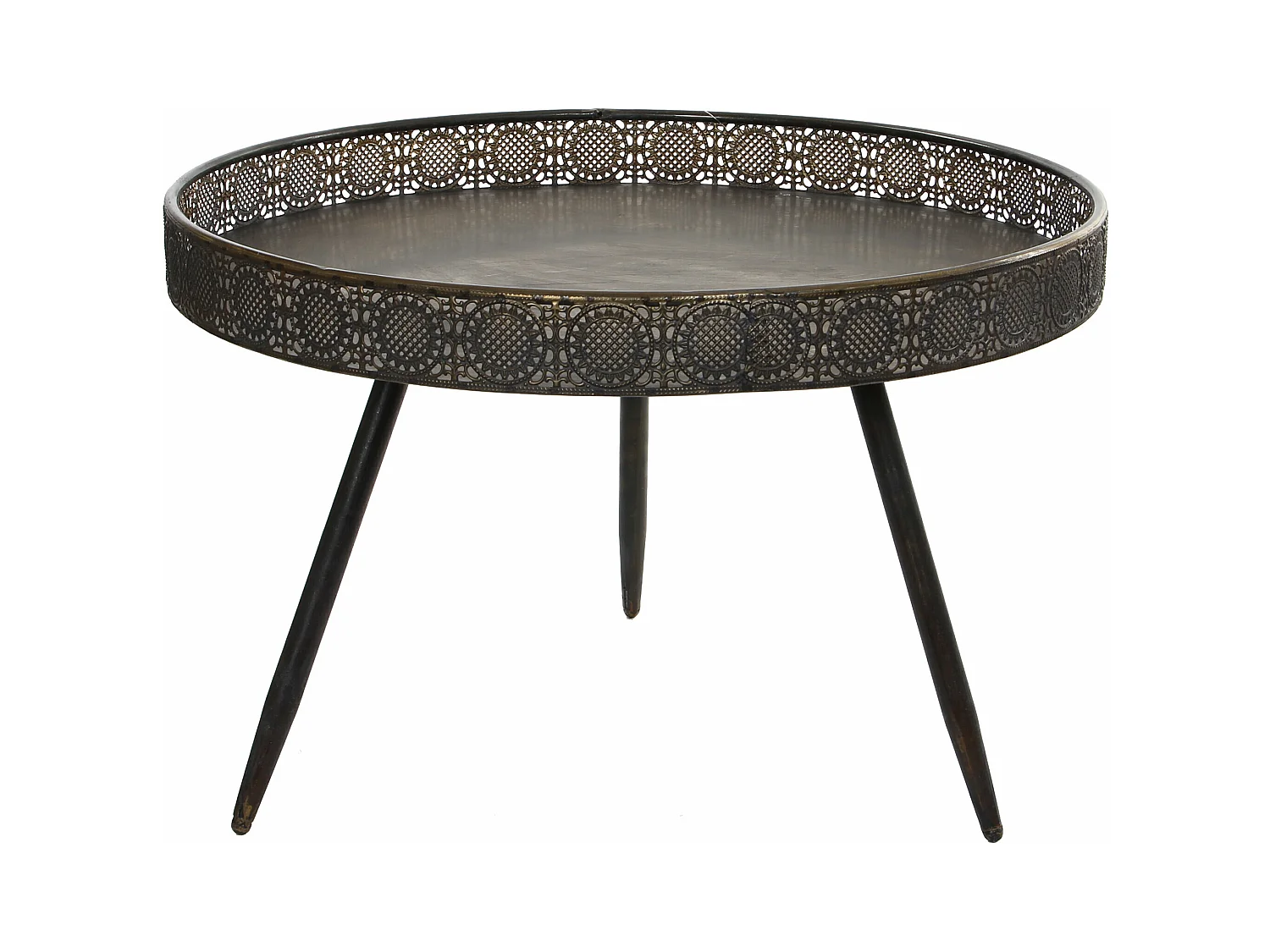 Table basse en métal - Ø70 x 46 - Bronze - LAGUNE