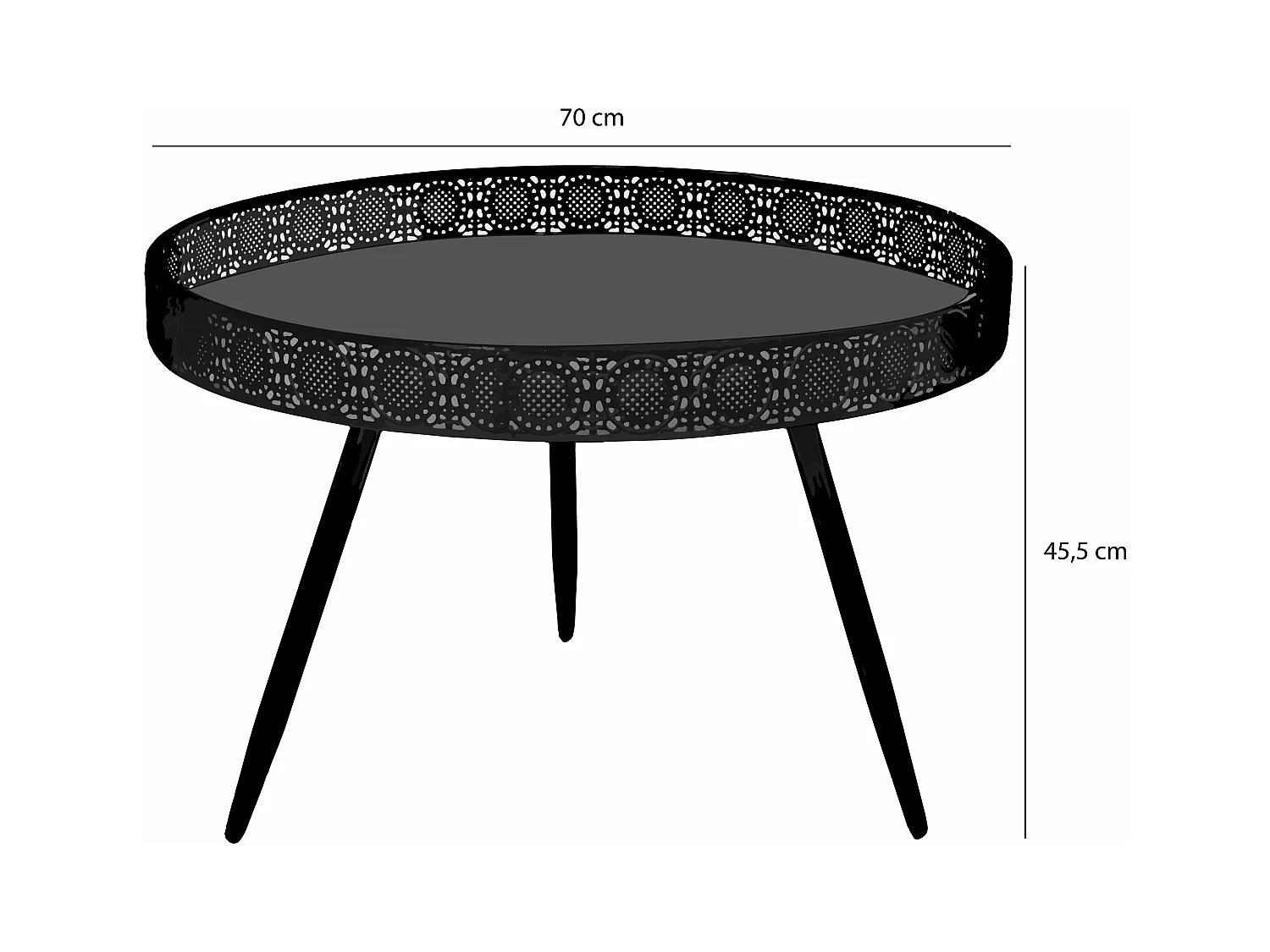 Salontafel van ijzer - Ø70 x 46 - Brons - LAGUNE