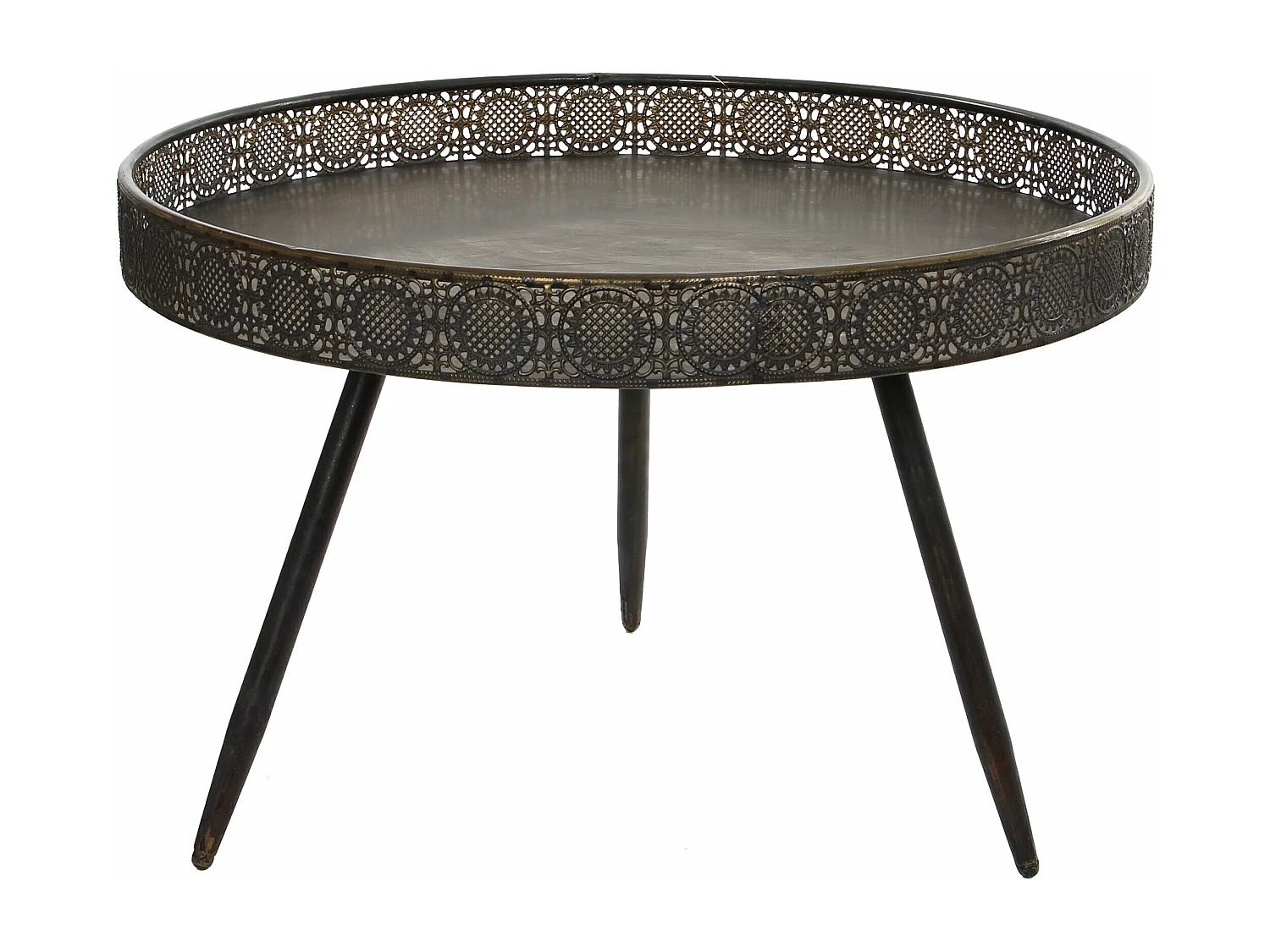 Mesa de centro de Metal - Ø70 x 46 - Bronce - LAGUNE