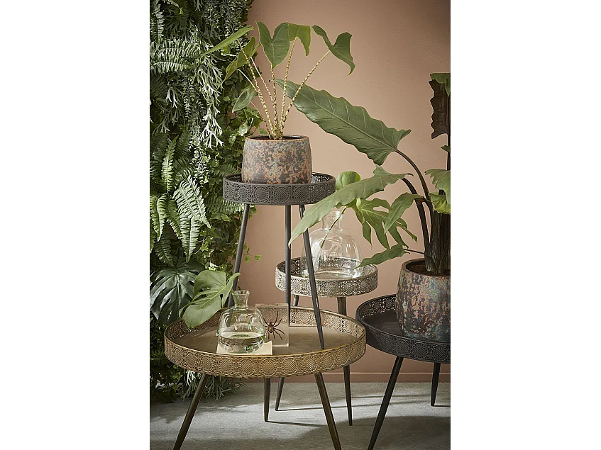 Mesa de centro de Metal - Ø70 x 46 - Bronce - LAGUNE