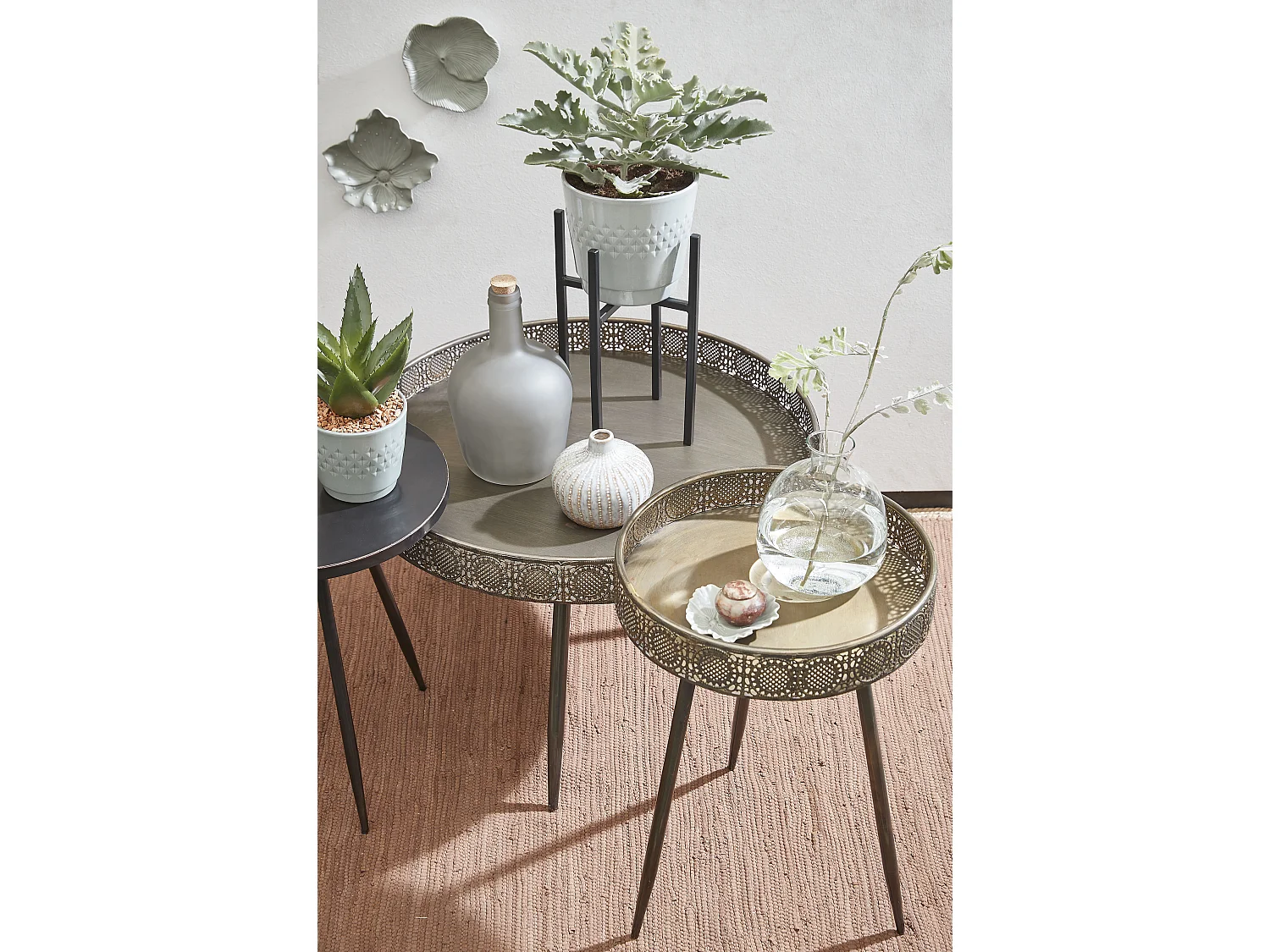 Mesa de centro de Metal - Ø70 x 46 - Bronce - LAGUNE