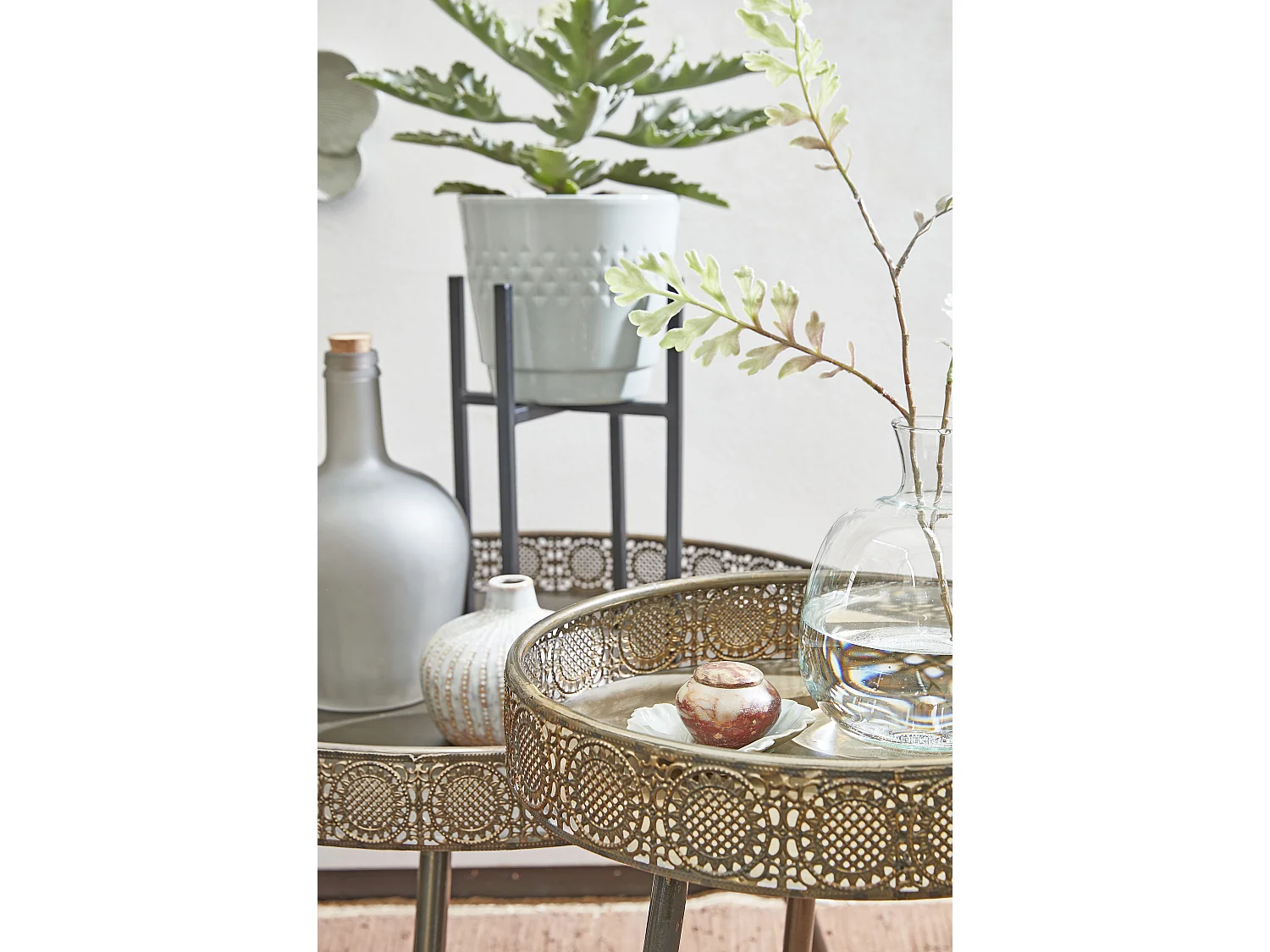 Mesa de centro de Metal - Ø70 x 46 - Bronce - LAGUNE