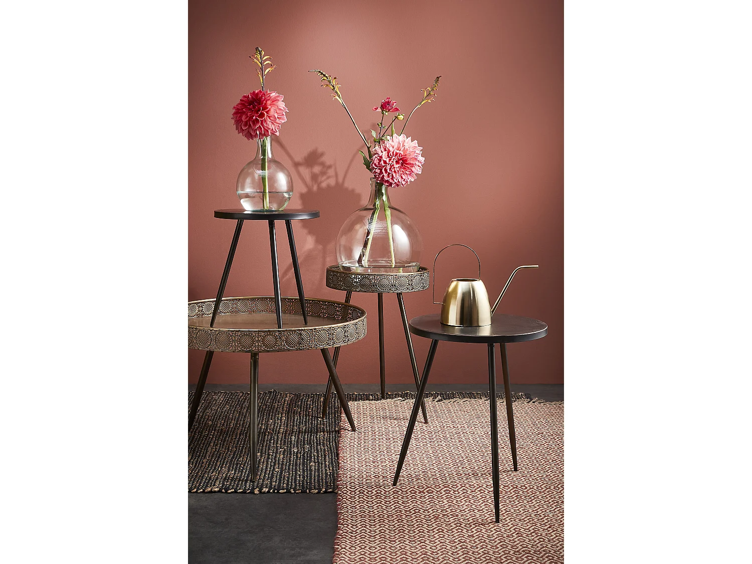 Mesa de centro de Metal - Ø70 x 46 - Bronce - LAGUNE