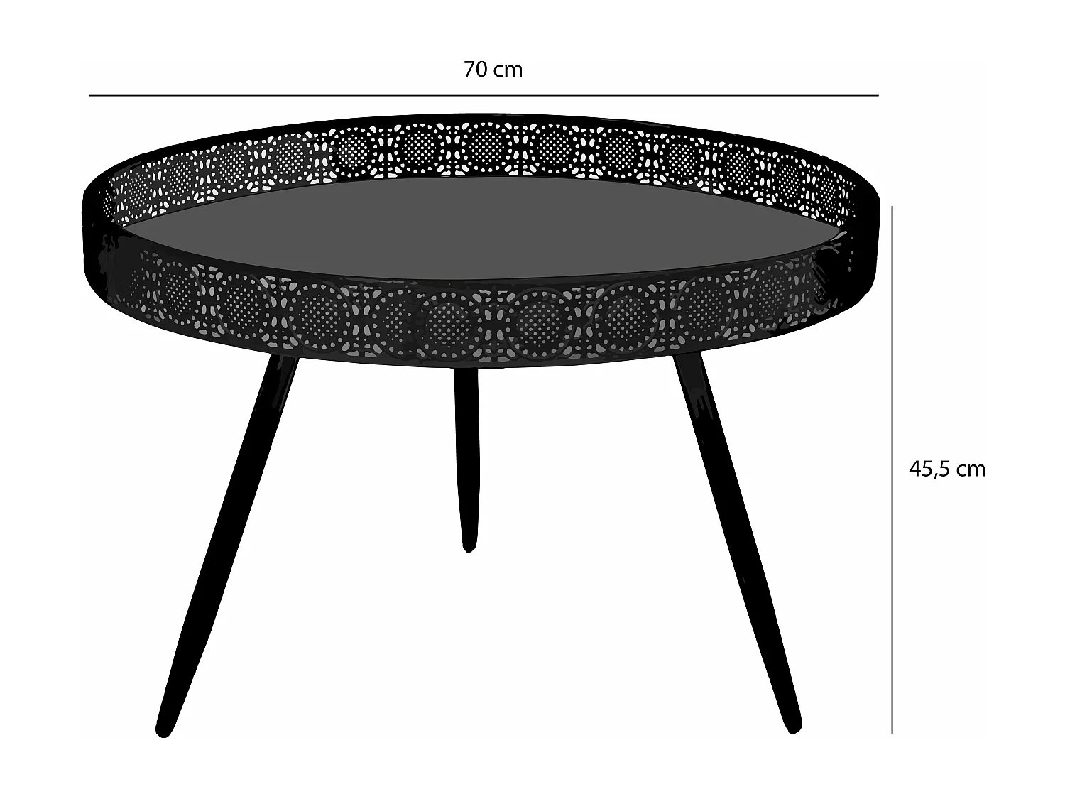 Mesa de centro de Metal - Ø70 x 46 - Bronce - LAGUNE