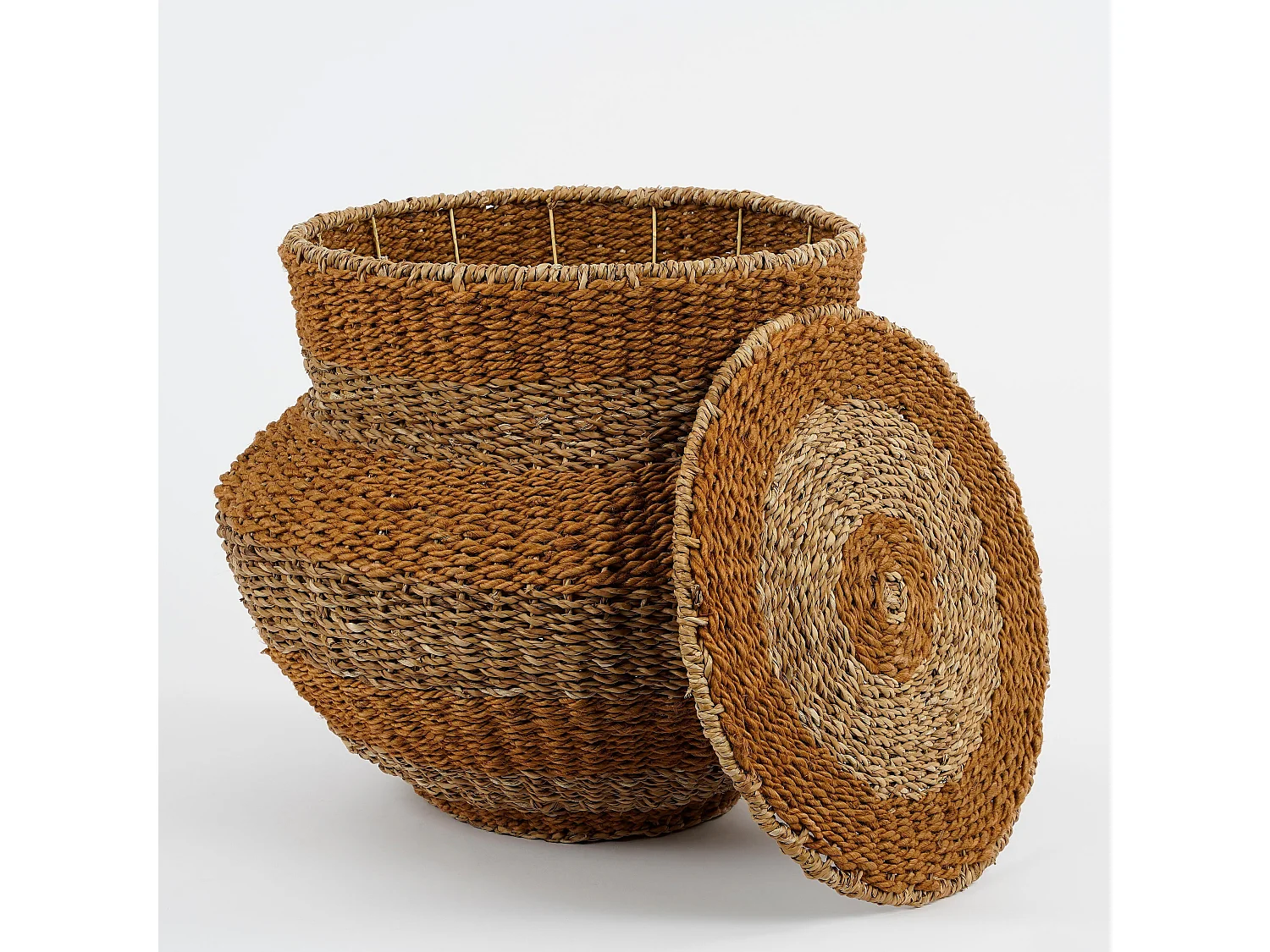 Panier de rangement en jute - 48 x 55 - Jaune - TACOMA