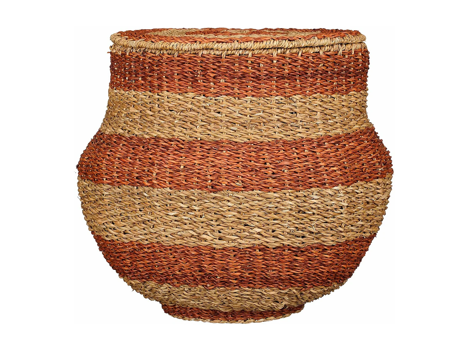 Panier de rangement en jonc de mer - 48 x 55 - Orange - TACOMA