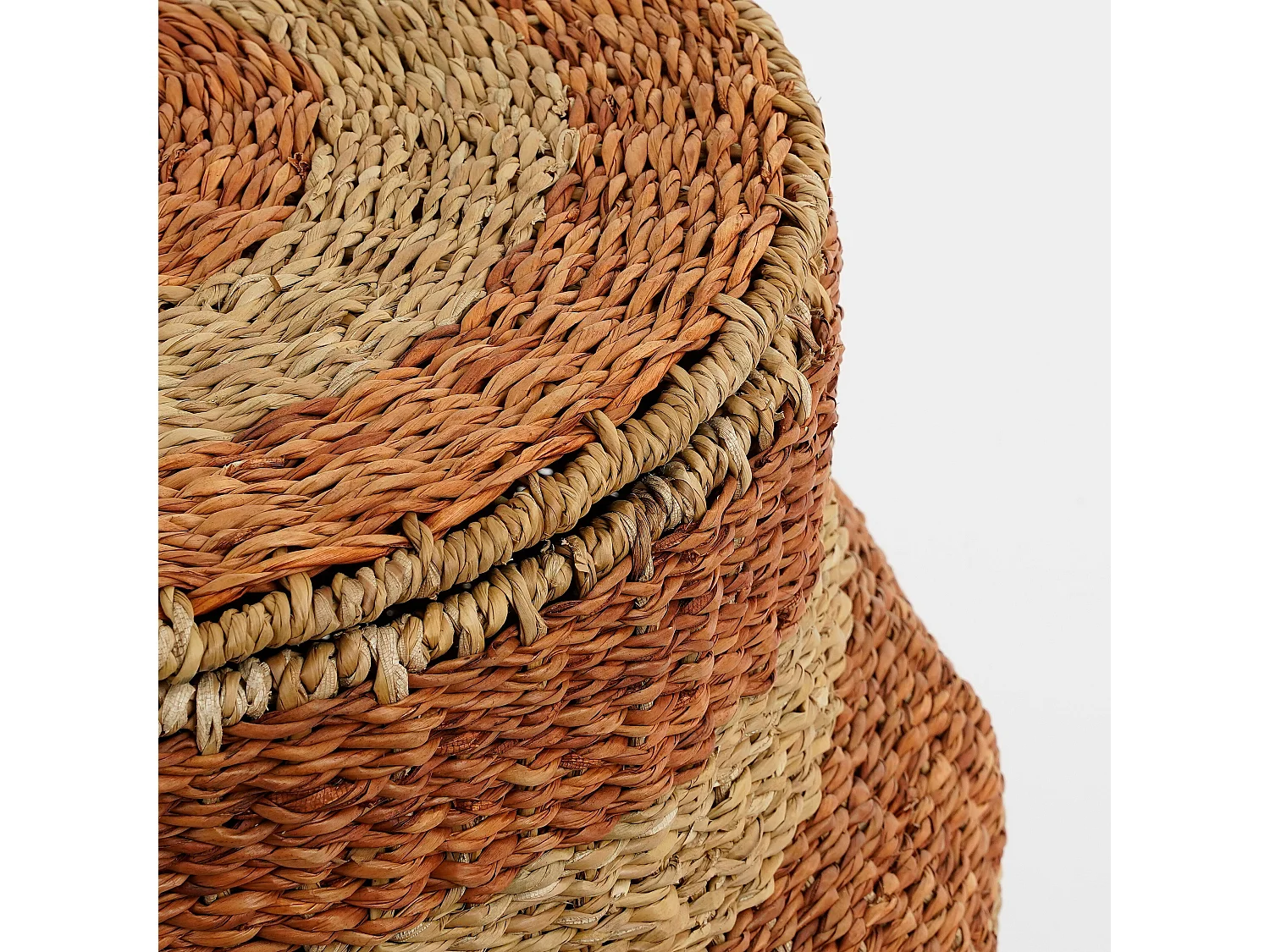 Panier de rangement en jonc de mer - 48 x 55 - Orange - TACOMA