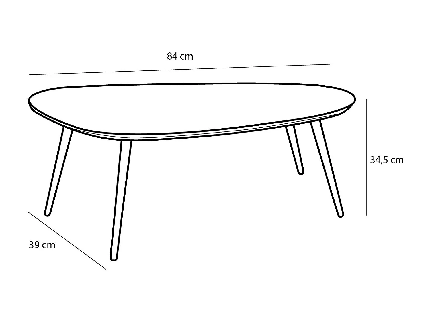 Bijzettafel set van gerecycled hout en mdf en metaal - 84 x 39 x 39 / 84 x 39 x 34.5 - Bruin - JAILEY
