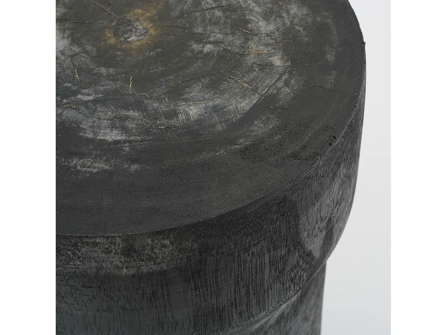 Bijzettafel van paulownia hout - 46 x 30 - Zwart - LATTY