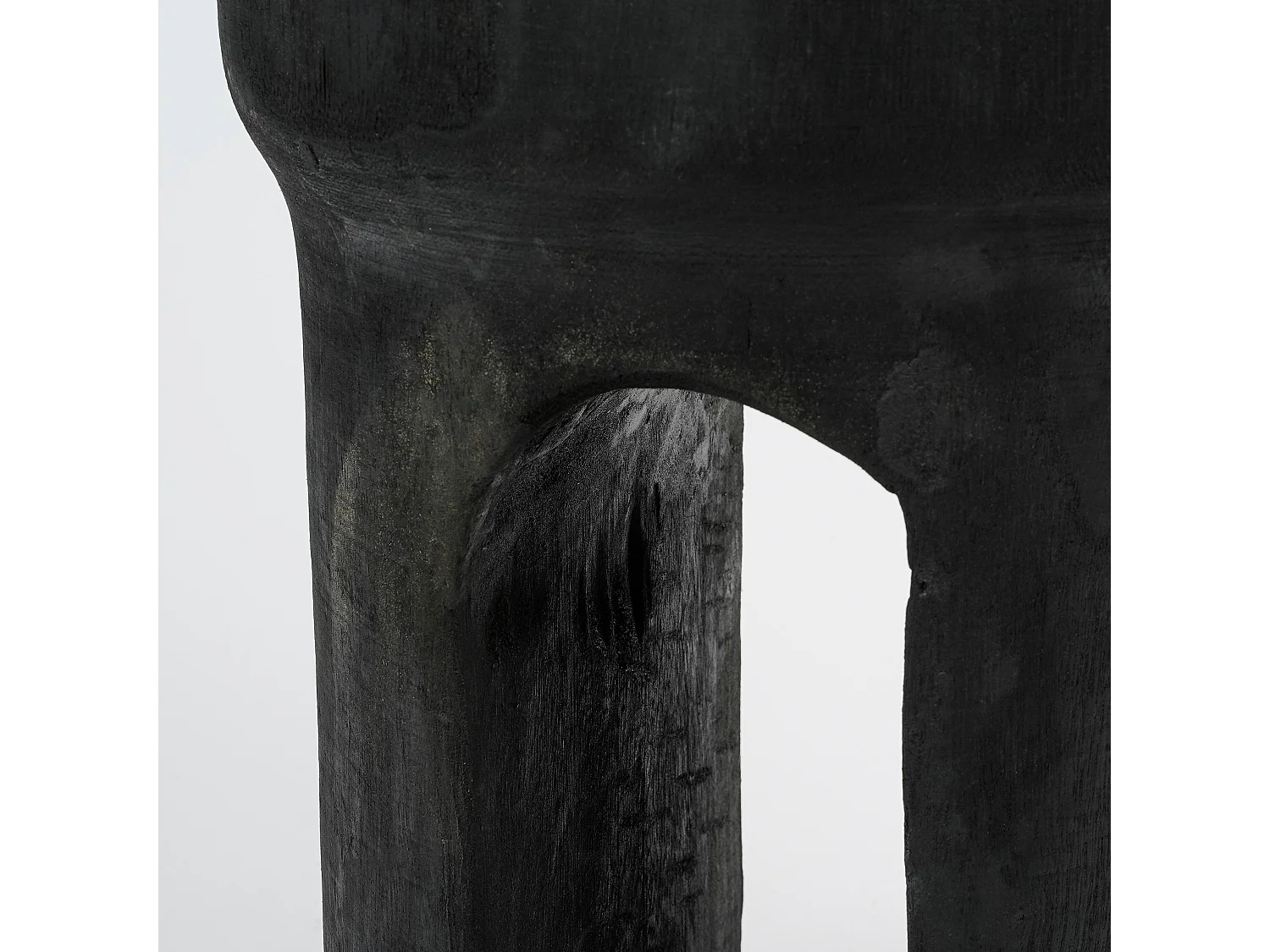 Bijzettafel van paulownia hout - 46 x 30 - Zwart - LATTY