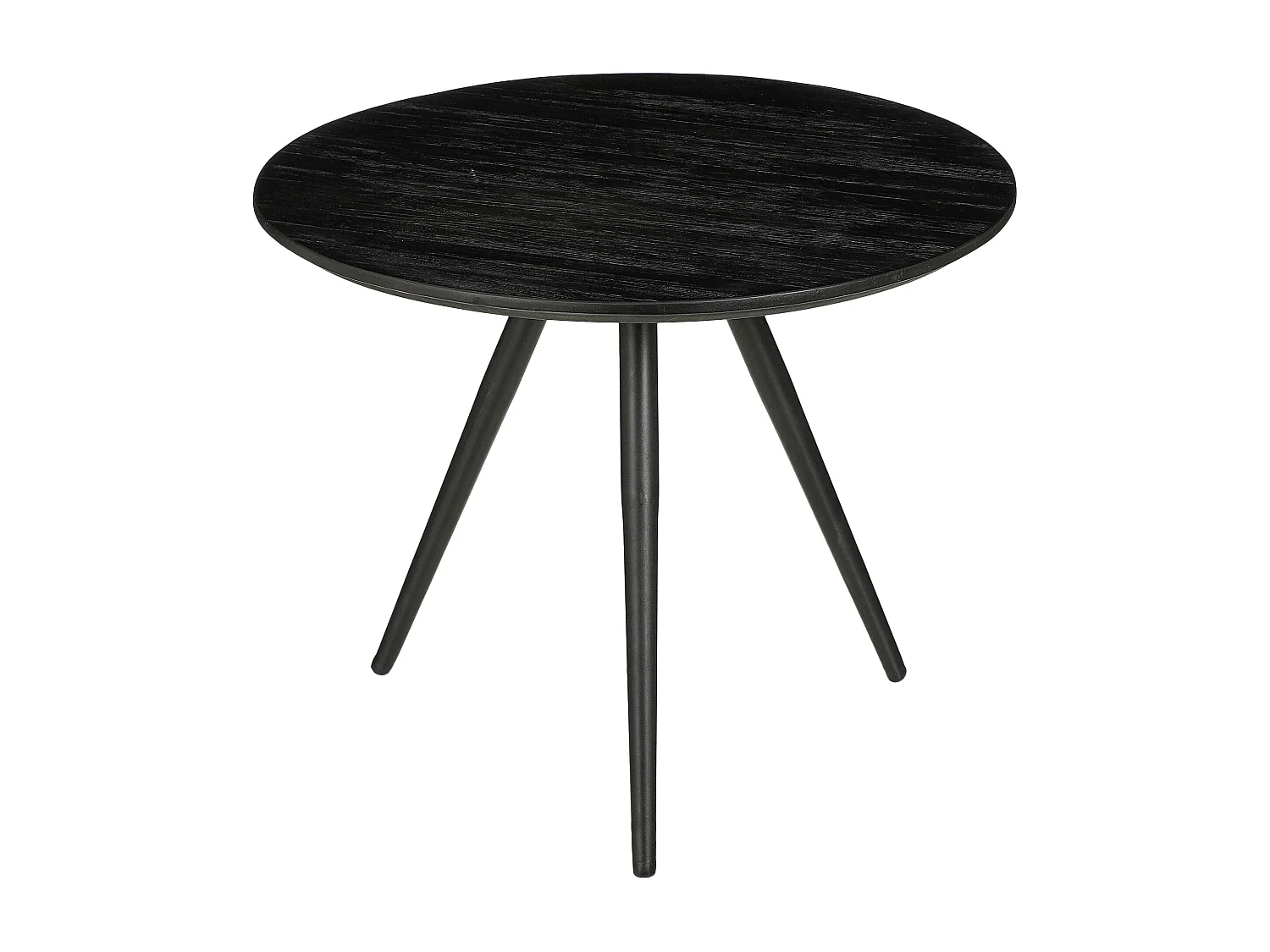 Bijzettafel set van gerecycled hout en mdf en metaal - 49 x Ø50 / 42 x Ø50 - Zwart - JAILEY