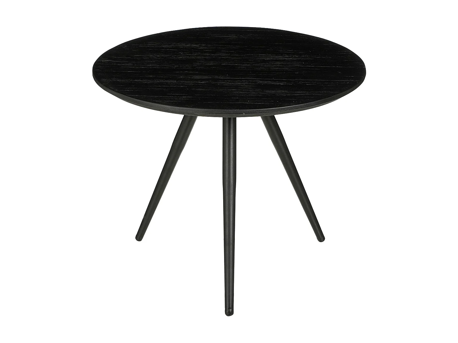 Bijzettafel set van gerecycled hout en mdf en metaal - 49 x Ø50 / 42 x Ø50 - Zwart - JAILEY