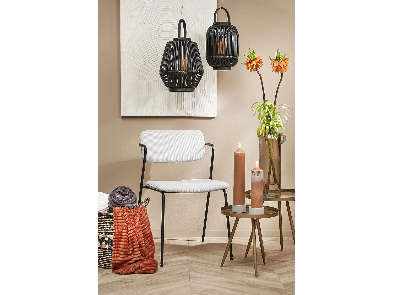 Table d'appoint en métal - 42 x Ø40 - Bronze - FLORES