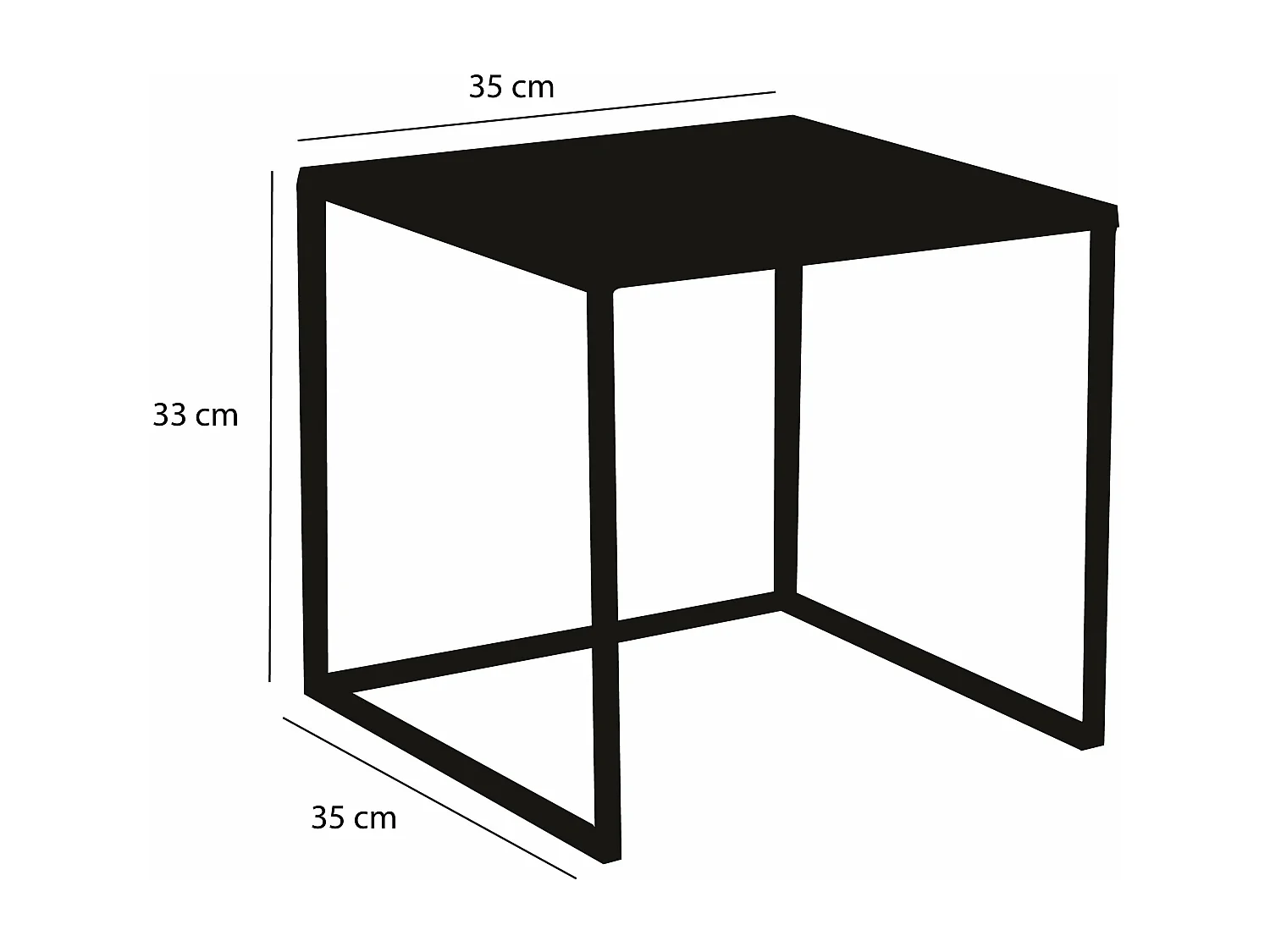 Lot de table d'appoint en métal - 30 x 30 x 29 / 35 x 35 x 33 - Noir - GOA