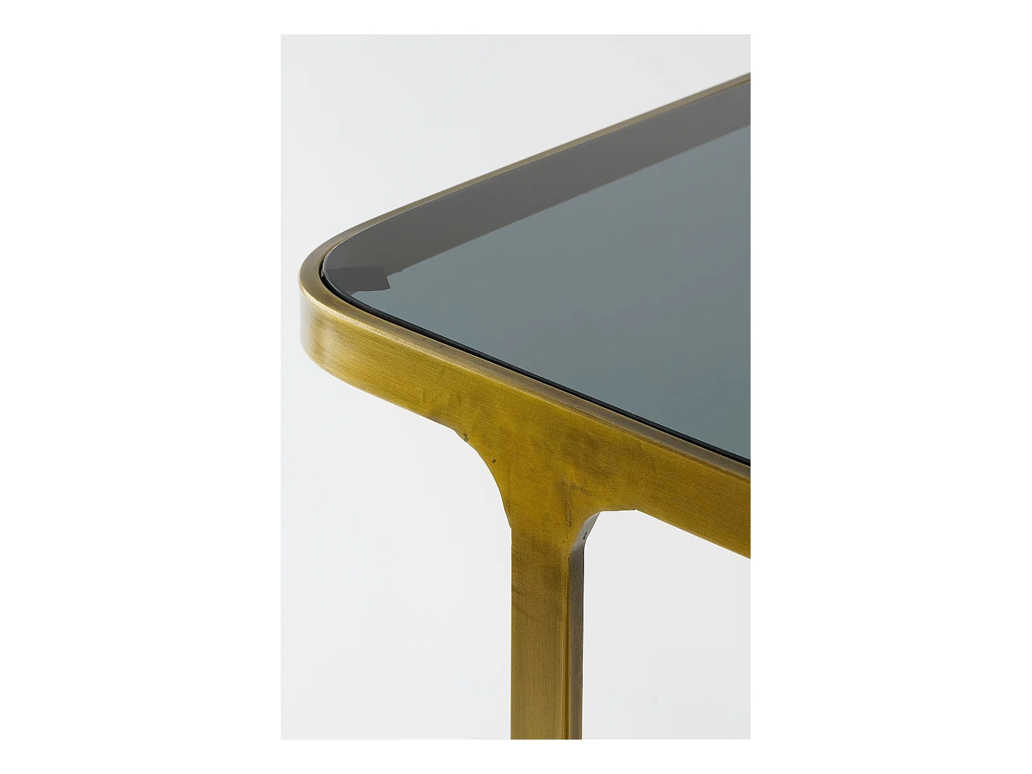 Bijzettafel set van ijzer en glas - 48 x 37 x 52 - Goud - KEVIN