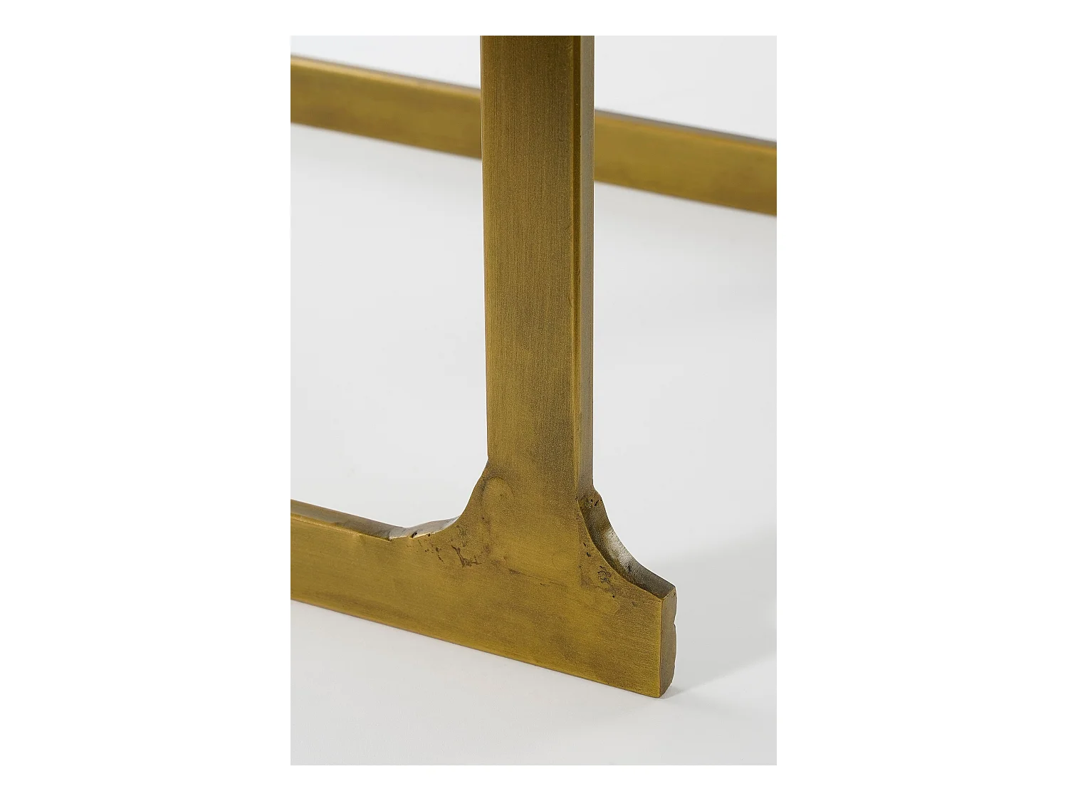 Bijzettafel set van ijzer en glas - 48 x 37 x 52 - Goud - KEVIN