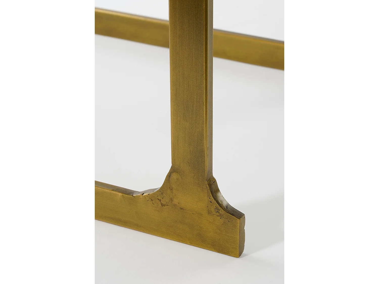 Bijzettafel set van ijzer en glas - 48 x 37 x 52 - Goud - KEVIN