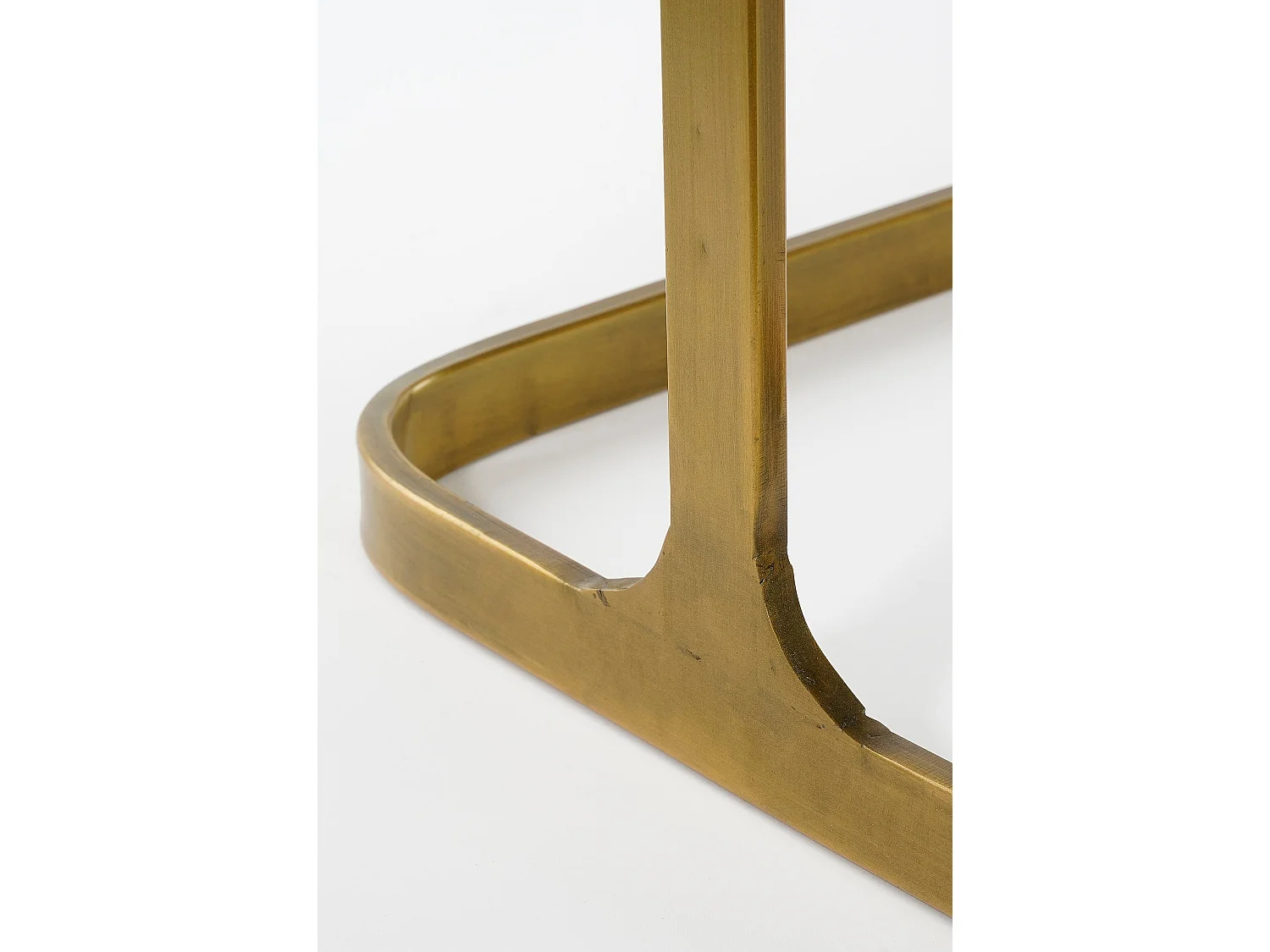 Bijzettafel set van ijzer en glas - 48 x 37 x 52 - Goud - KEVIN