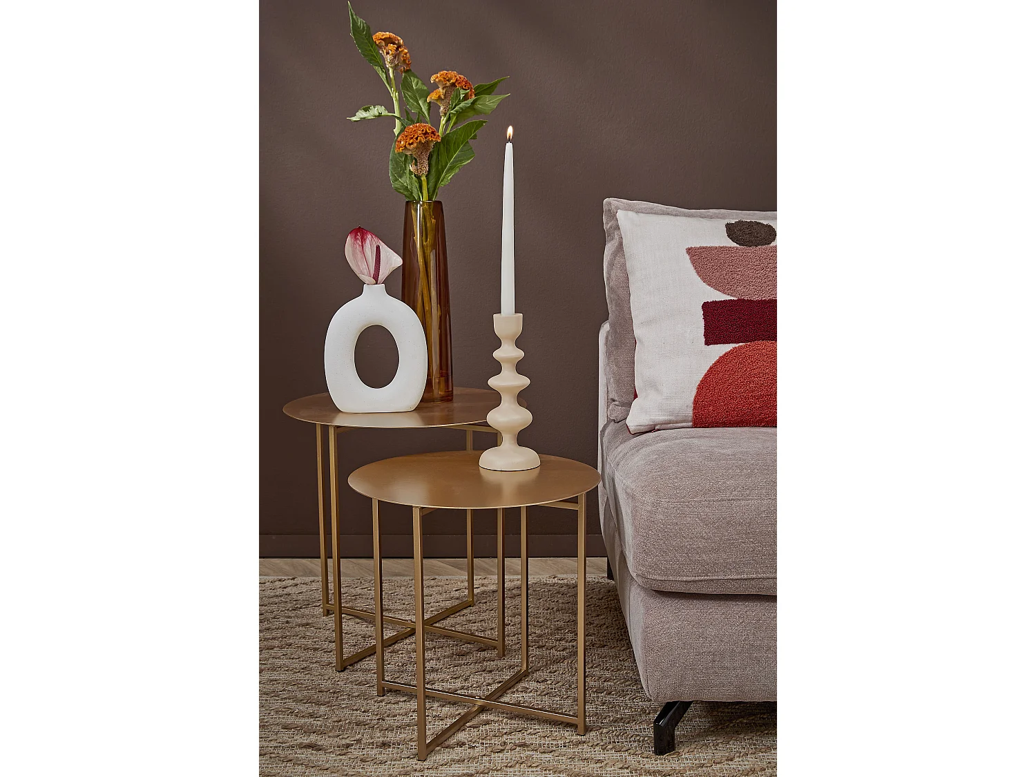 Bijzettafel van ijzer - 45 x Ø45 - Goud - MIKKI