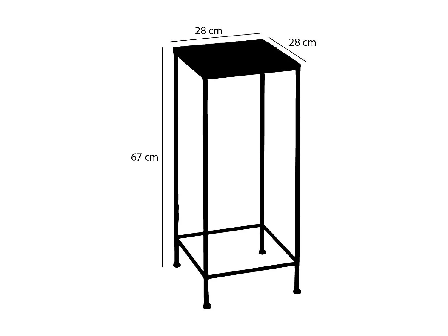 Beistelltisch-Set aus Metall und Ziegel - 28 x 28 x 67 / 24 x 24 x 61 / 20 x 20 x 55 - Braun, weiß - ODILE