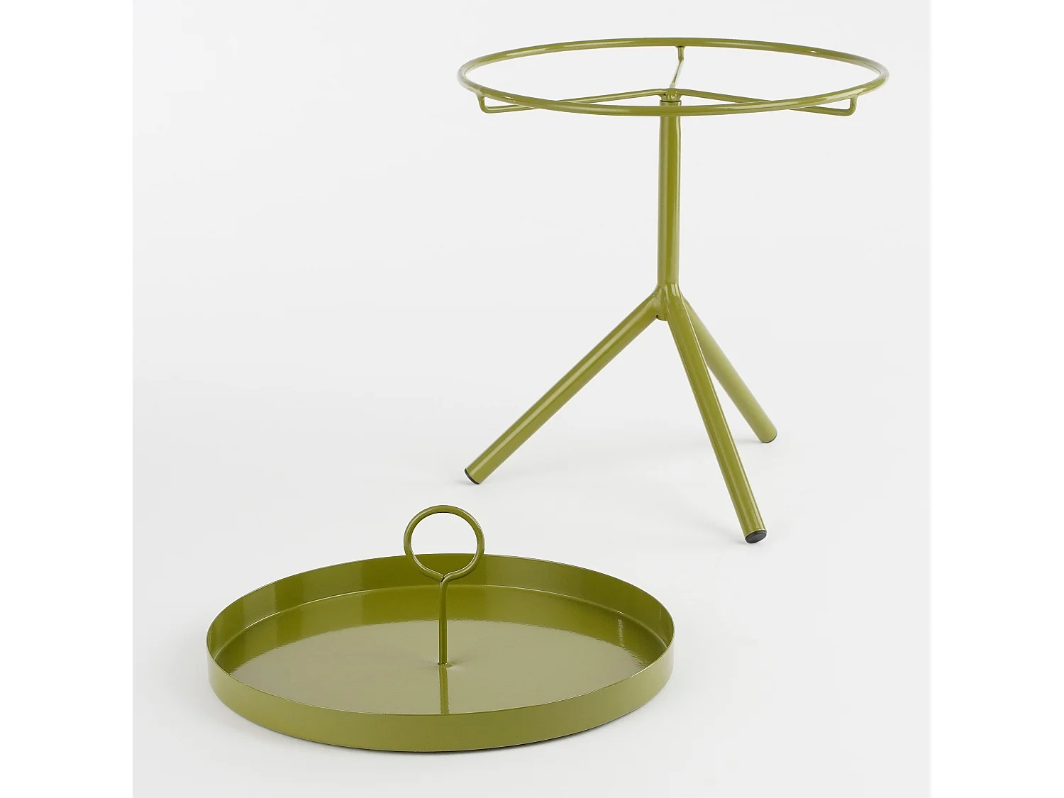 Bijzettafel van ijzer - 40 x Ø30,5 - Donkergroen - ASTON