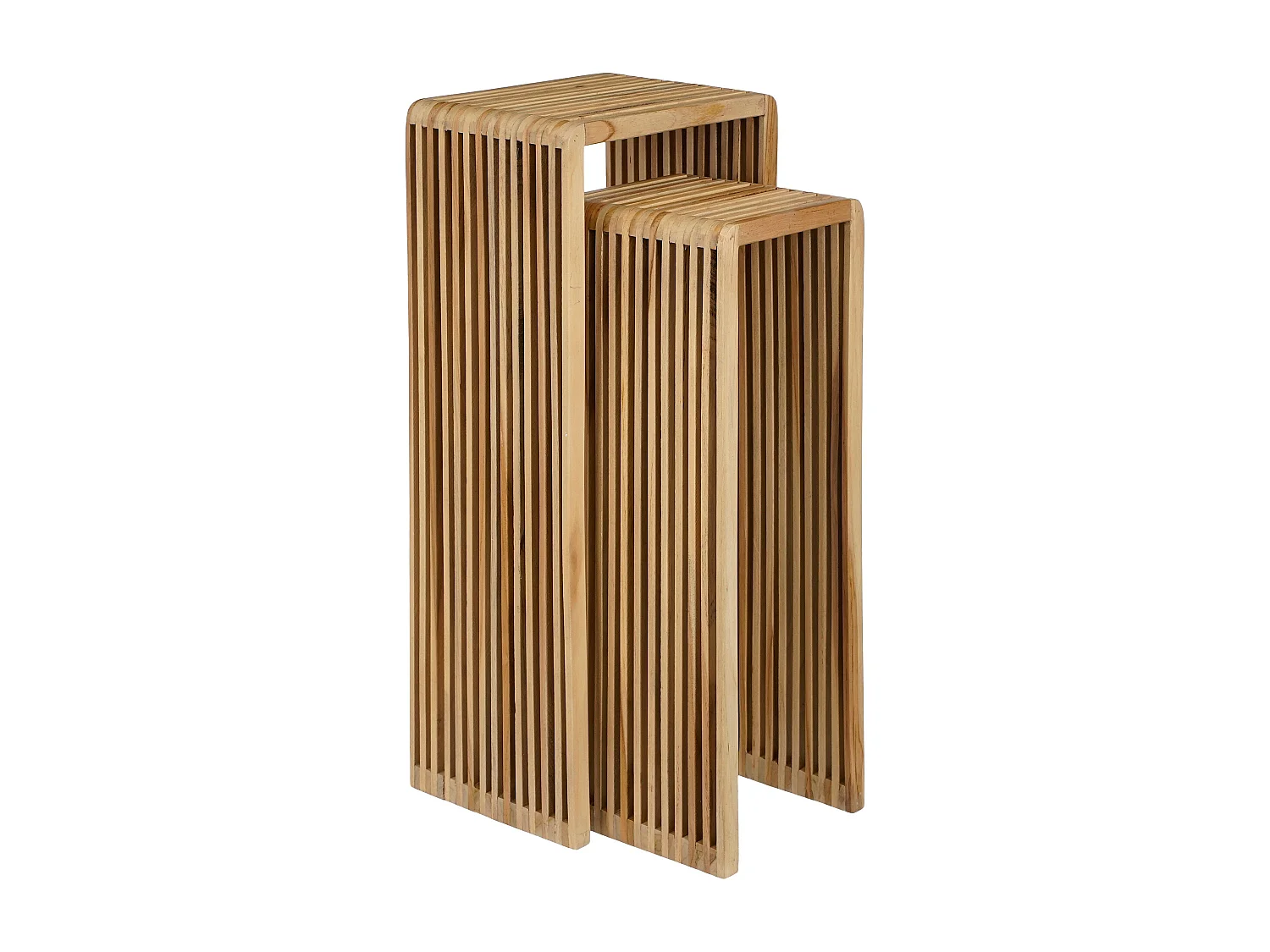 Pflanztisch aus Recyceltes Holz - 35 x 25 x 80 / 25 x 25 x 70 - Braun - YONKER