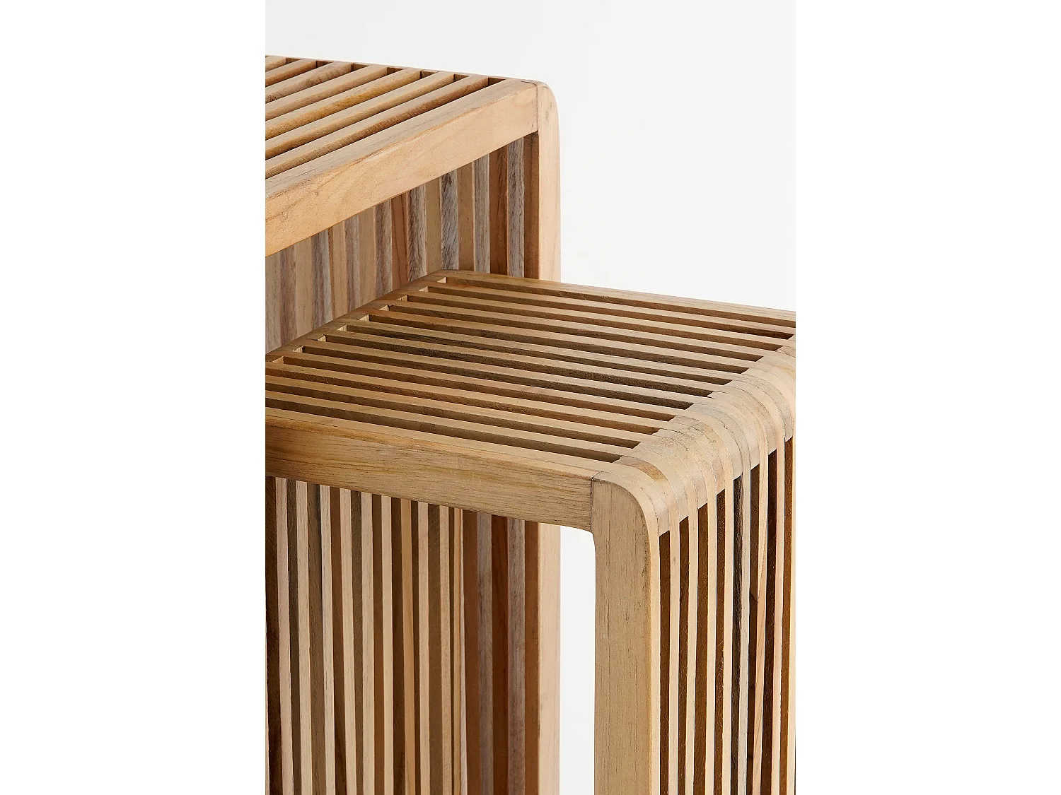 Pflanztisch aus Recyceltes Holz - 35 x 25 x 80 / 25 x 25 x 70 - Braun - YONKER