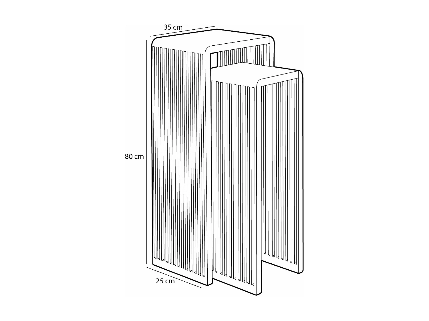 Pflanztisch aus Recyceltes Holz - 35 x 25 x 80 / 25 x 25 x 70 - Braun - YONKER