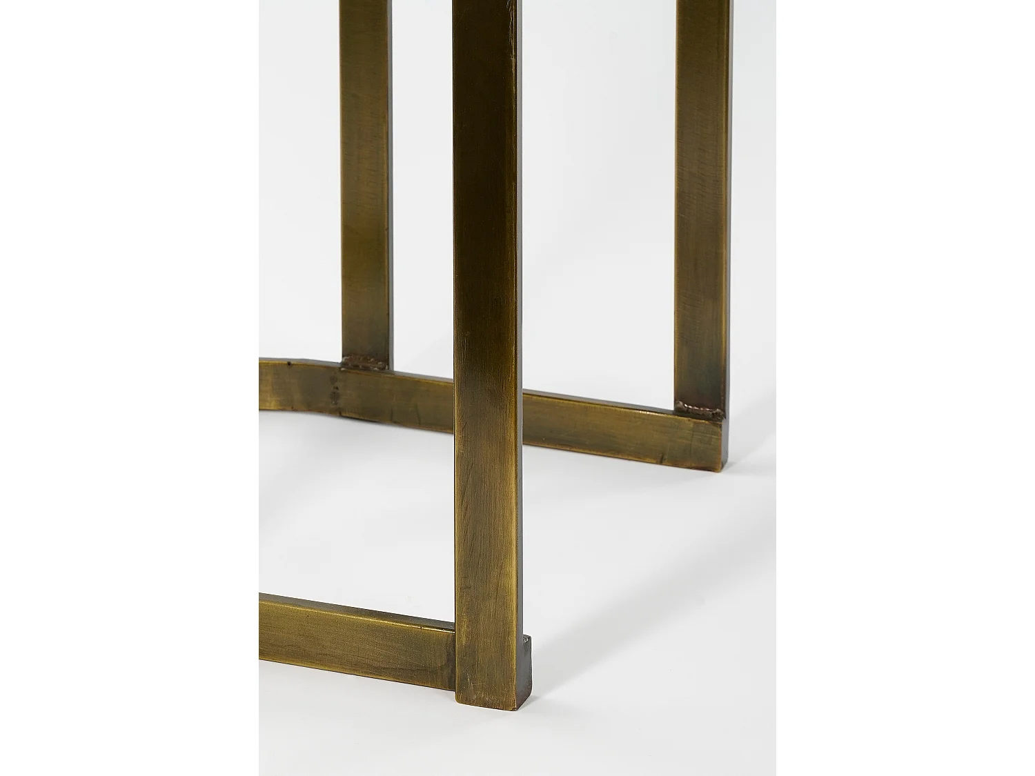 Bijzettafel set van ijzer en glas - 54 x 34 x 56 - Goud - KEVIN